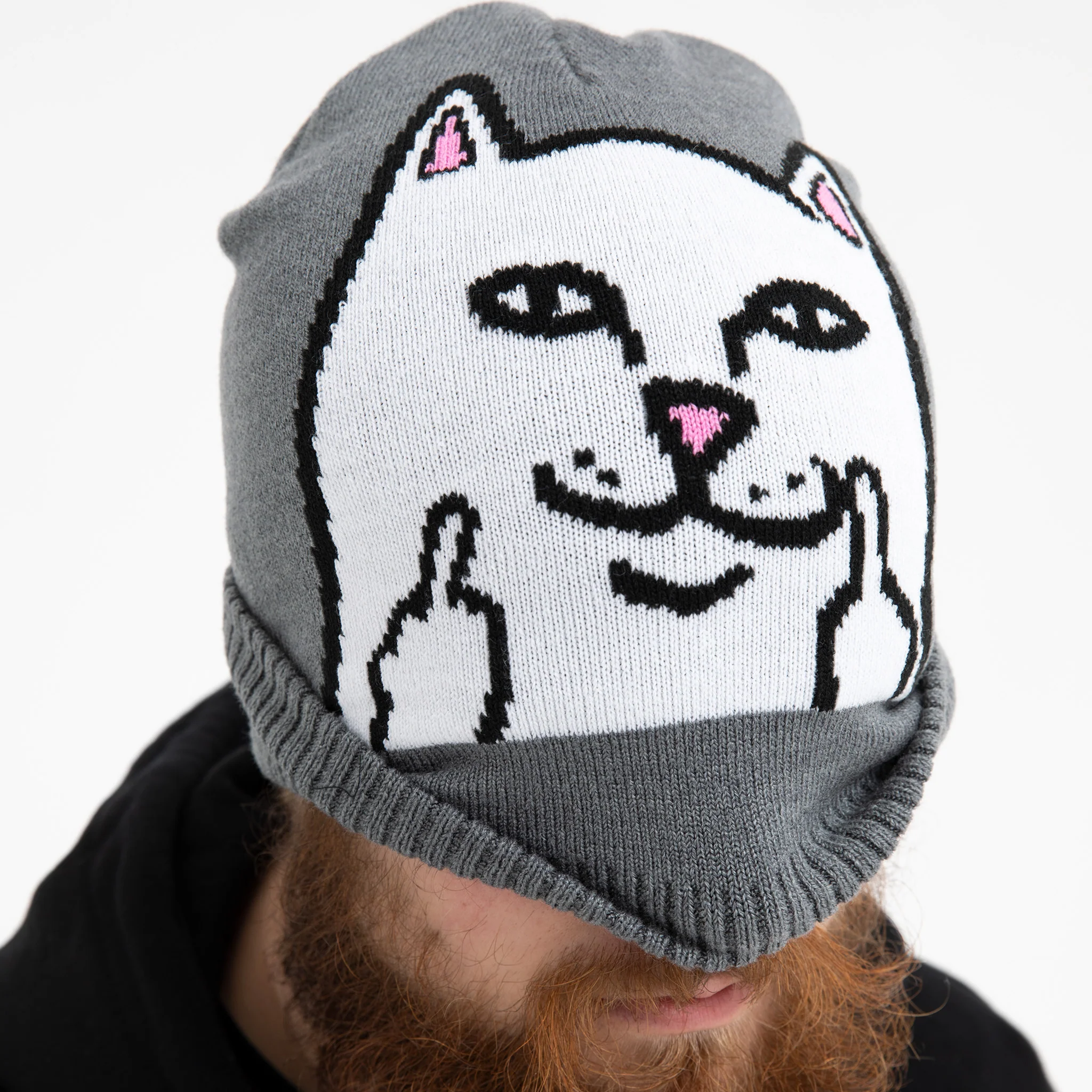 Peeking Nermal Beanie (Grey) - Image 3