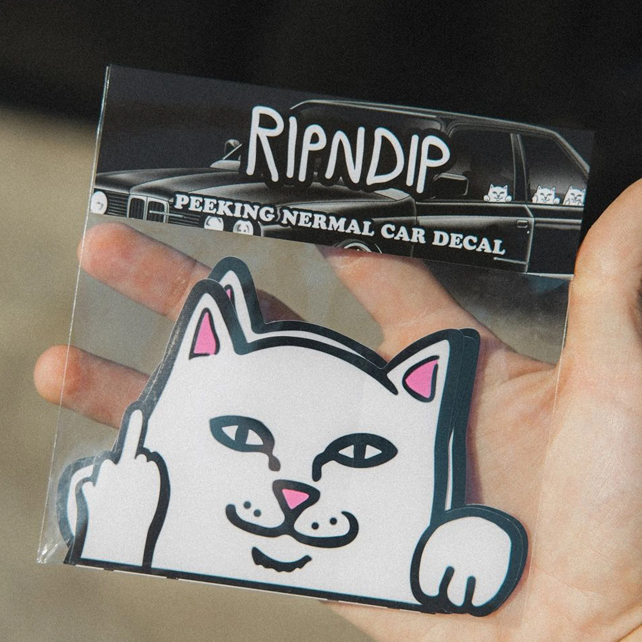 Peeking Nermal Car Sticker Pack (White) - Image 6