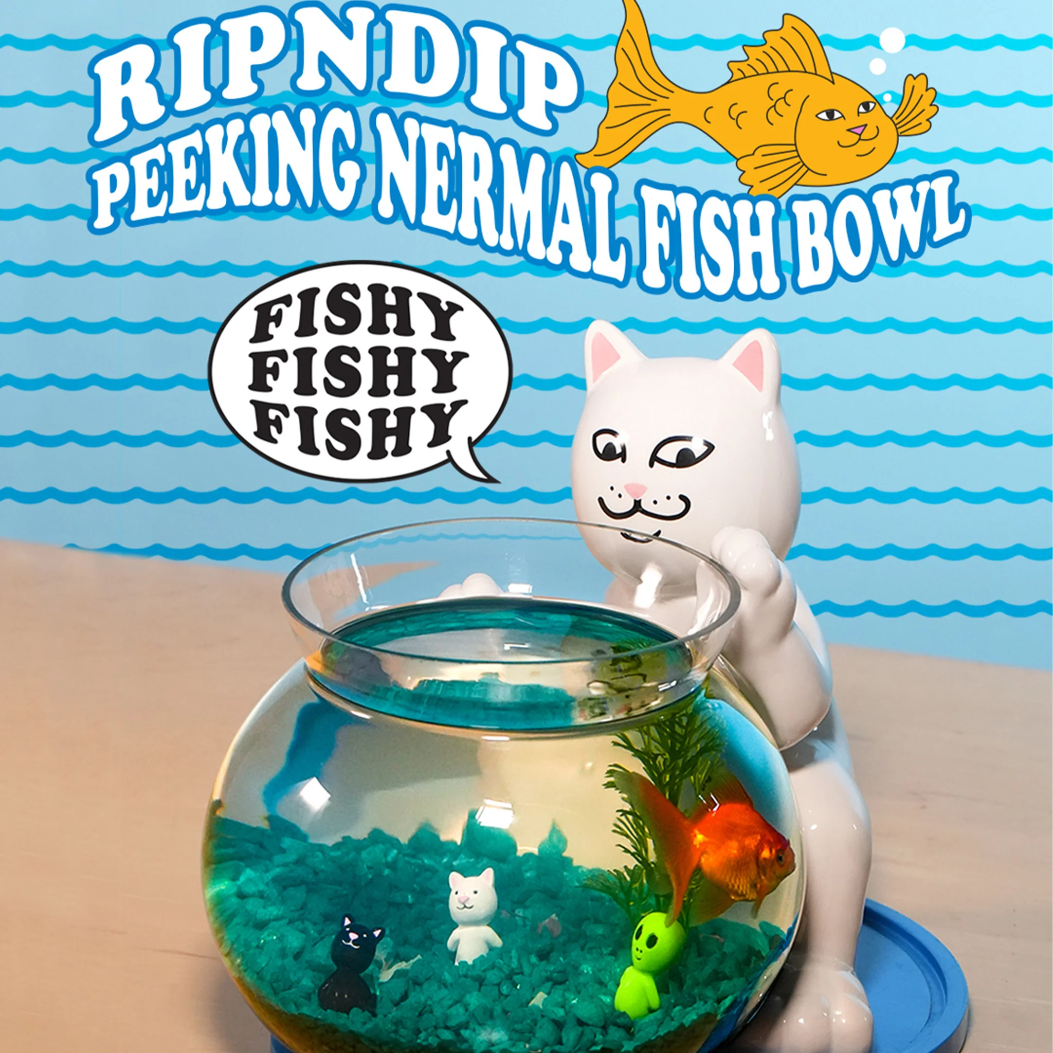 Peeking Nermal Fish Bowl (White) - Image 3