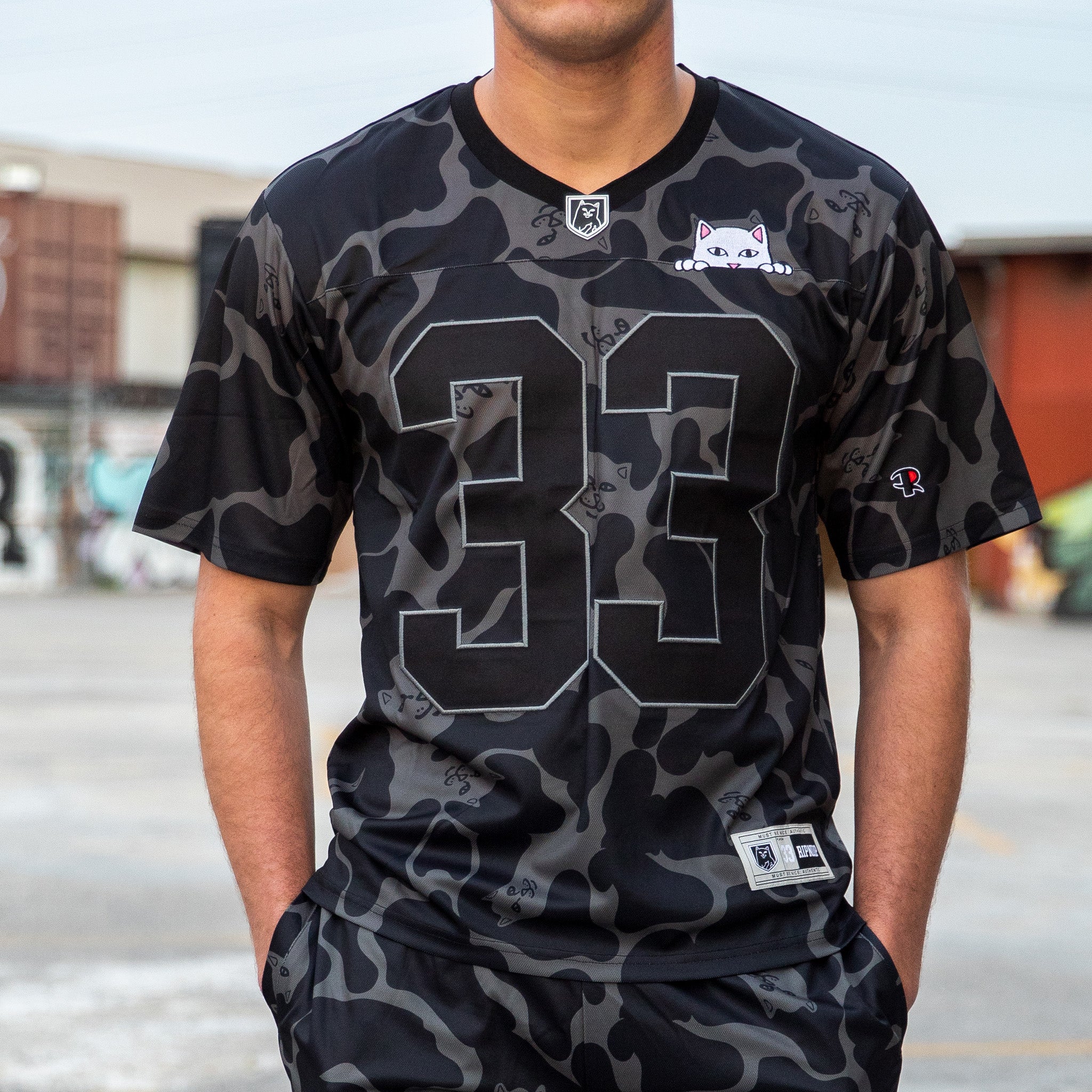 Peeking Nermal Football Jersey (Black Camo) - Image 2