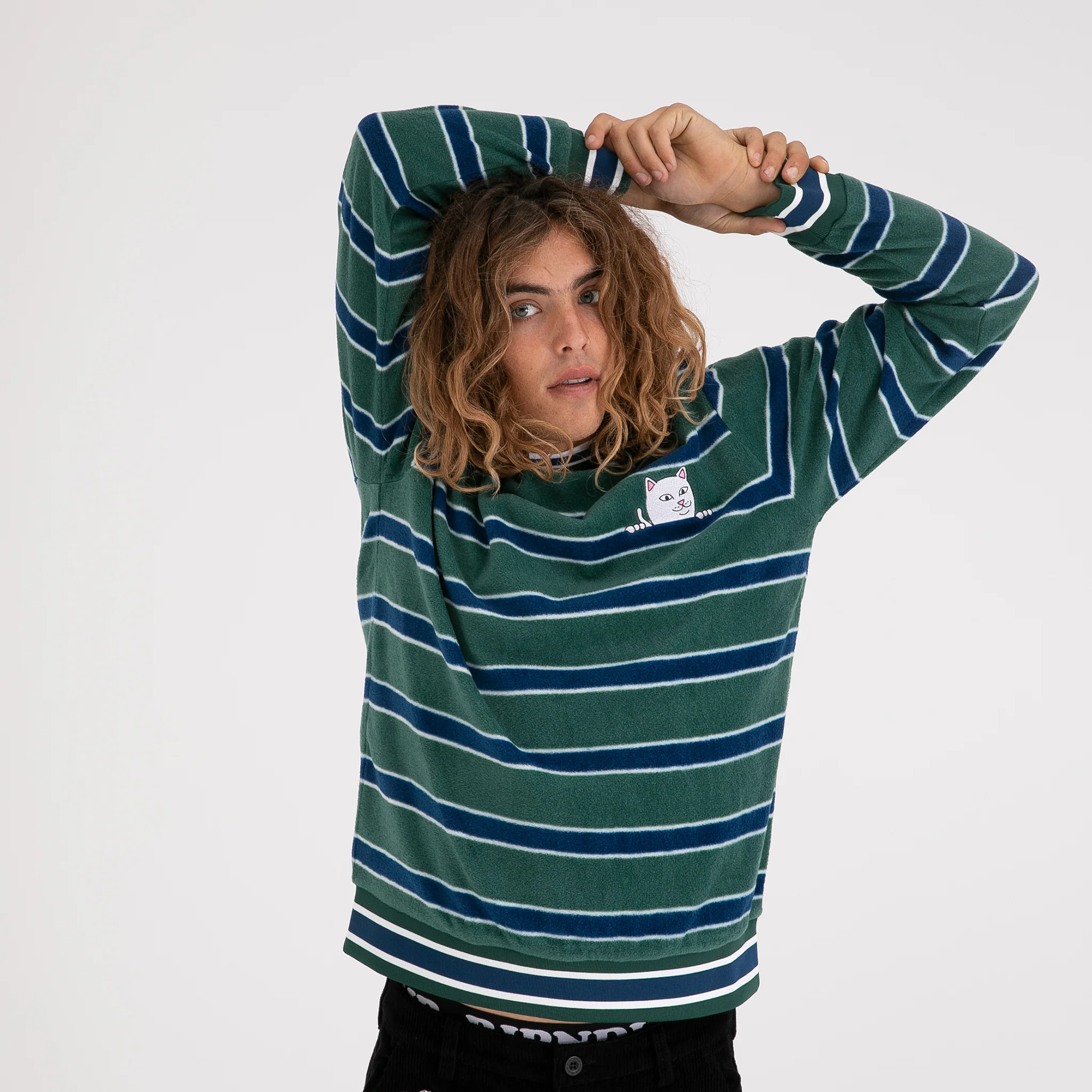 Peeking Nermal Polar Fleece Crewneck (Hunter / Navy) - Image 2