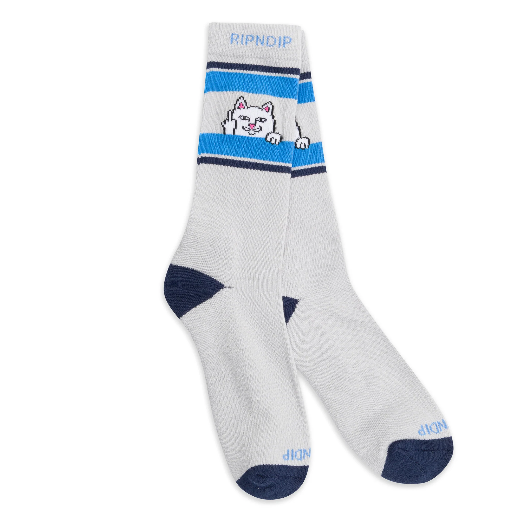 Peeking Nermal Socks (Ash Heather/Navy) - Image 2