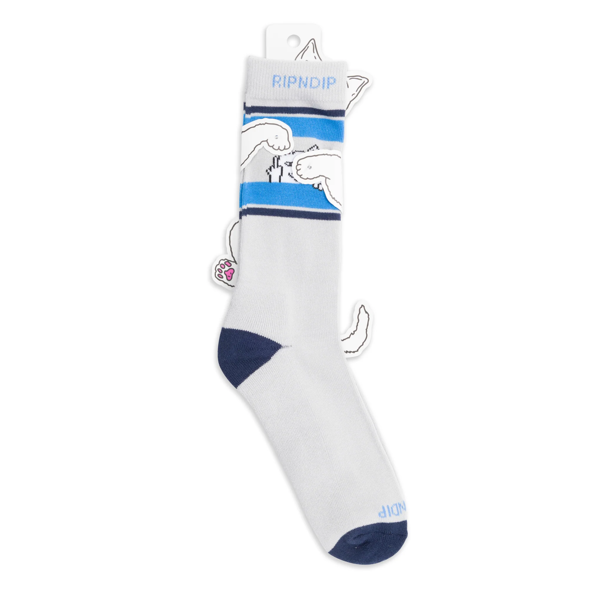 Peeking Nermal Socks (Ash Heather/Navy) - Image 3