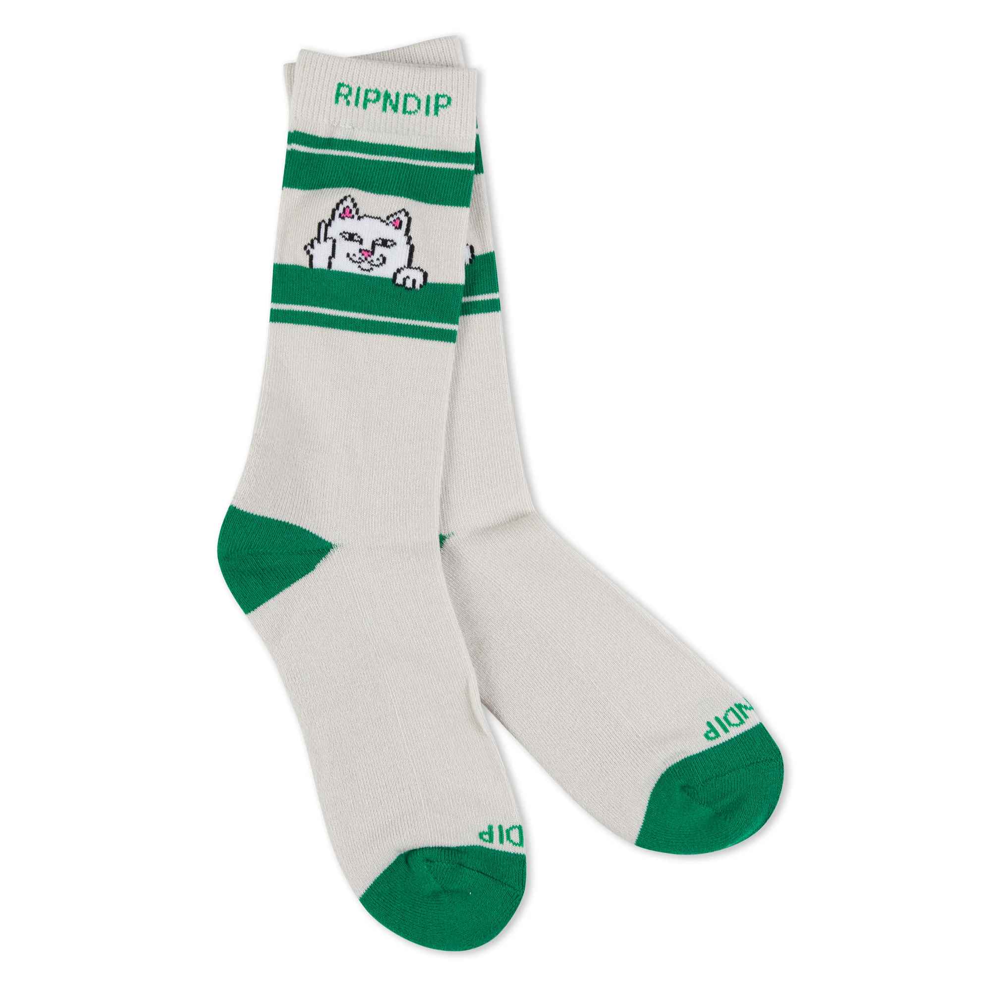Peeking Nermal Socks (Grey/Green) - Image 2