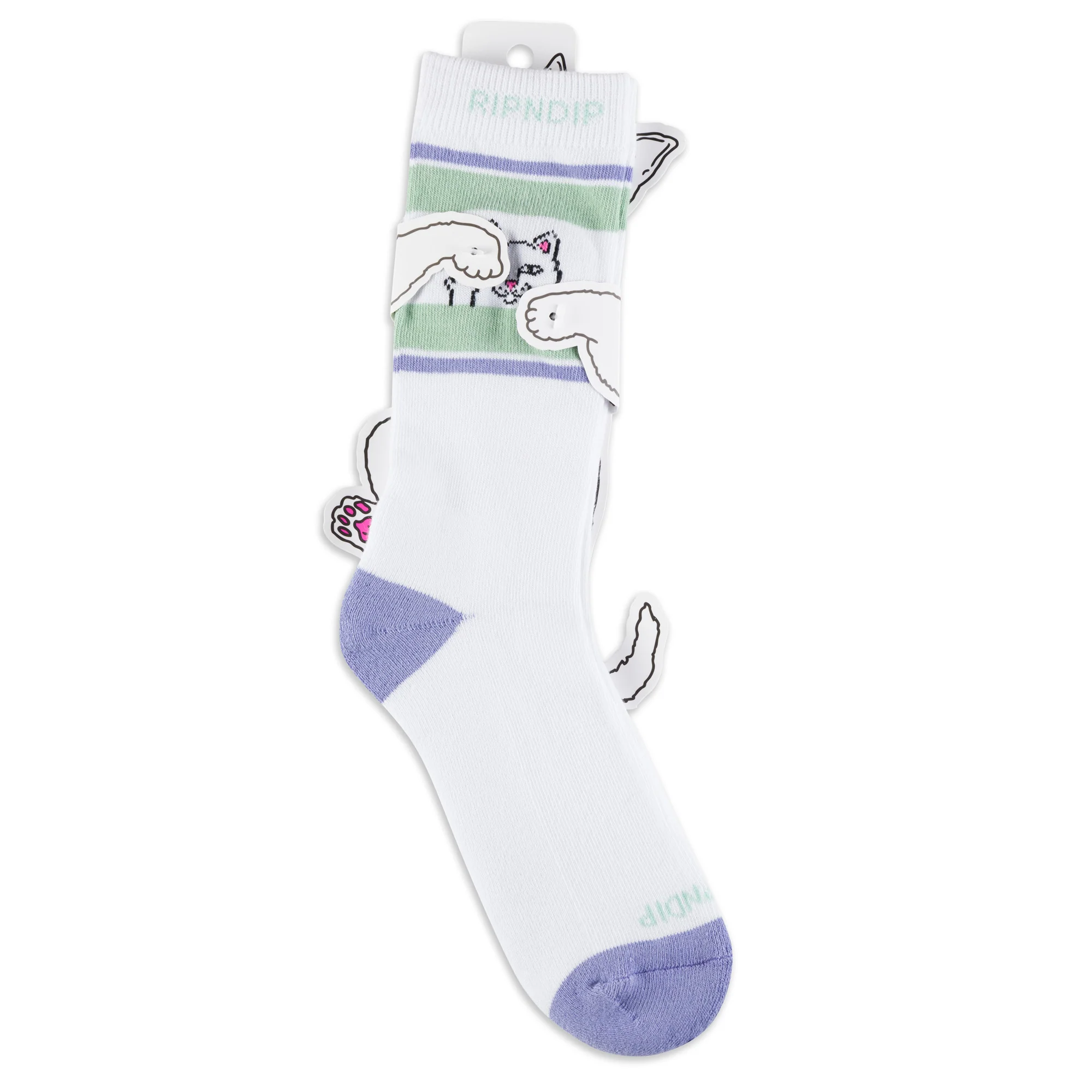 Peeking Nermal Socks (Lilac/Sage) - Image 3