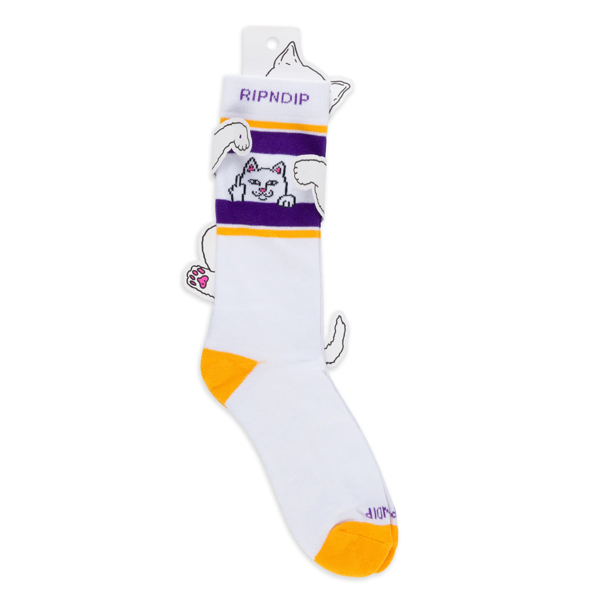 Peeking Nermal Socks (Purple/Gold) - Image 4
