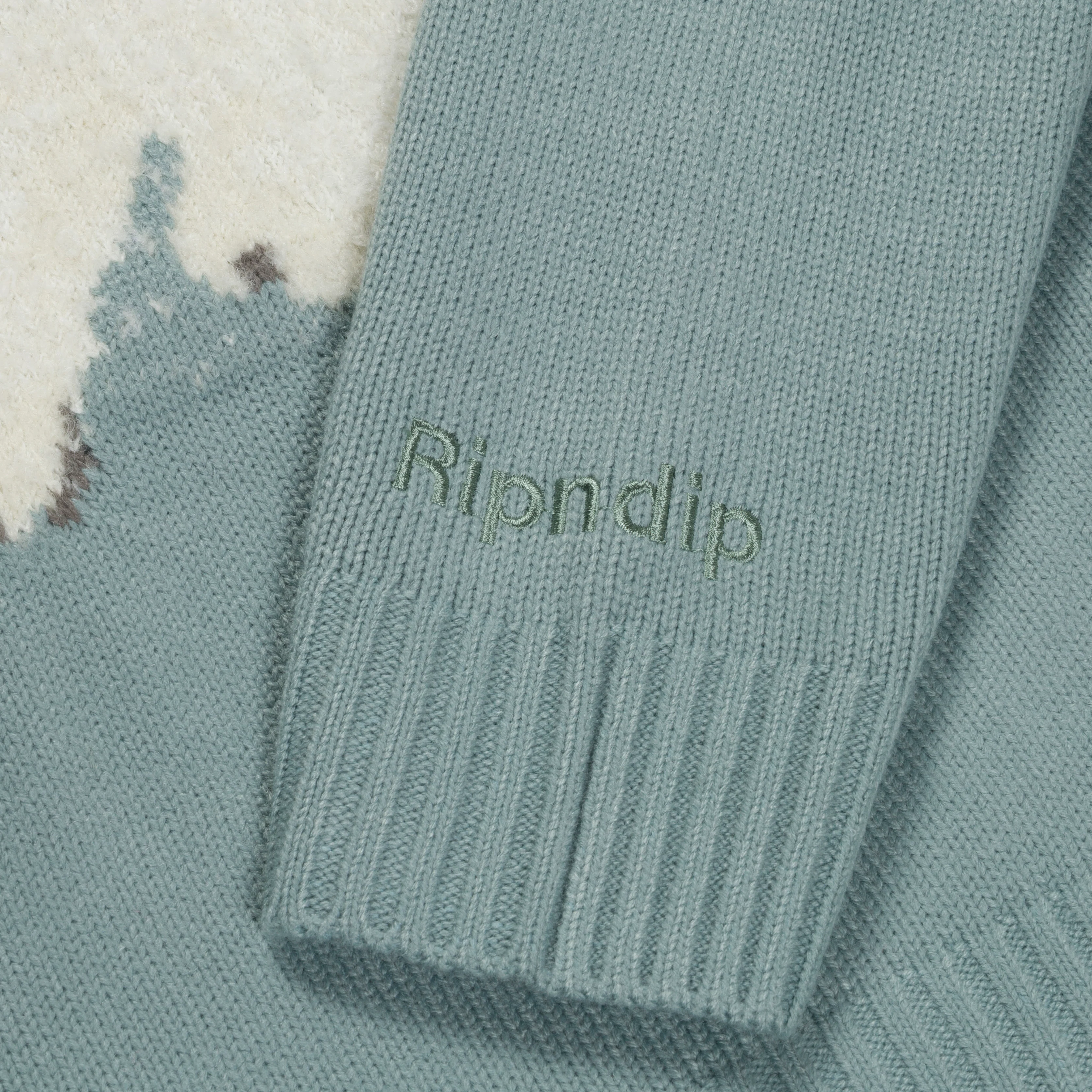 Pet Me Im Cute Knit Sweater (Heather Sage Grey) - Image 5