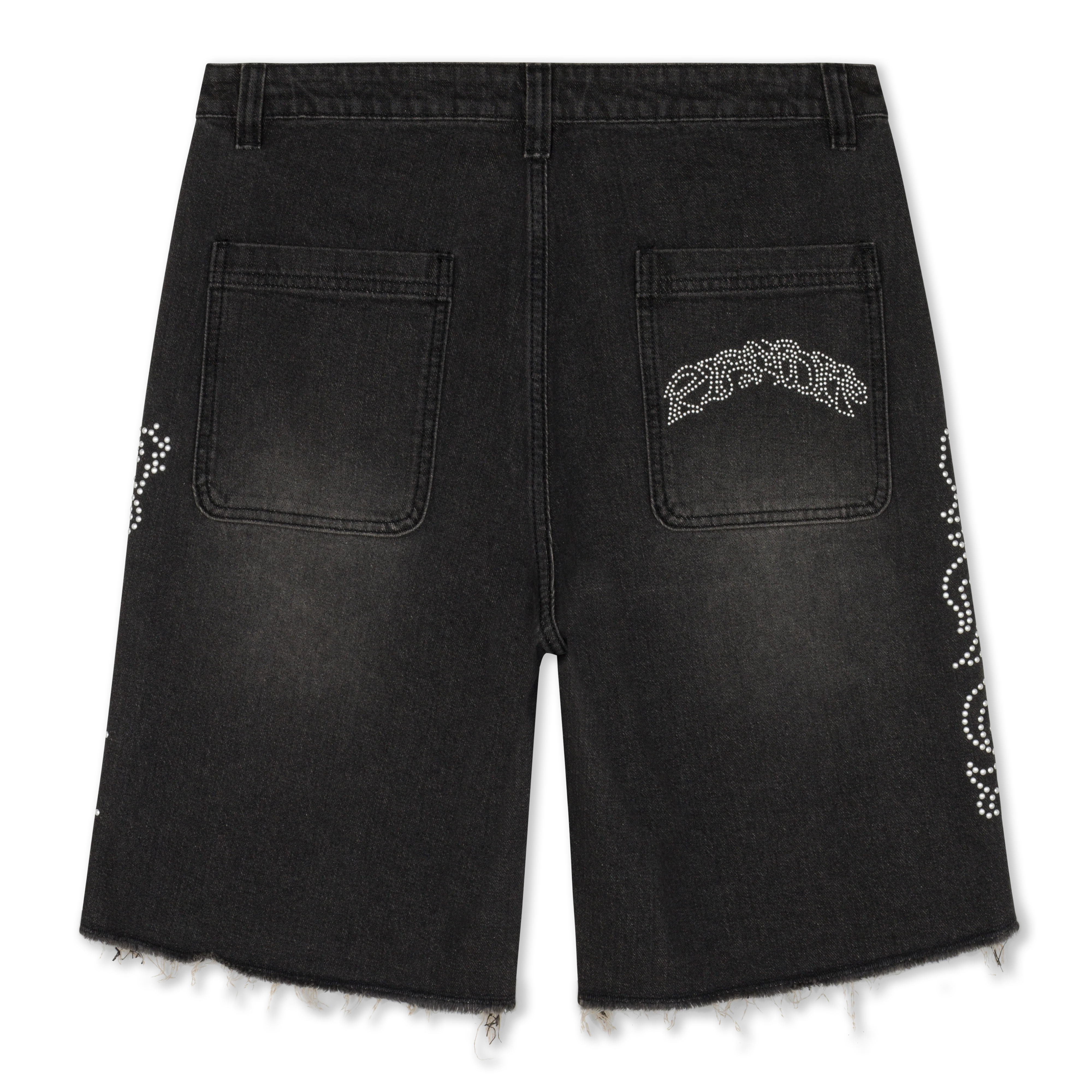 Pretty Flacko Denim Shorts (Black Vintage Wash Denim) - Image 4