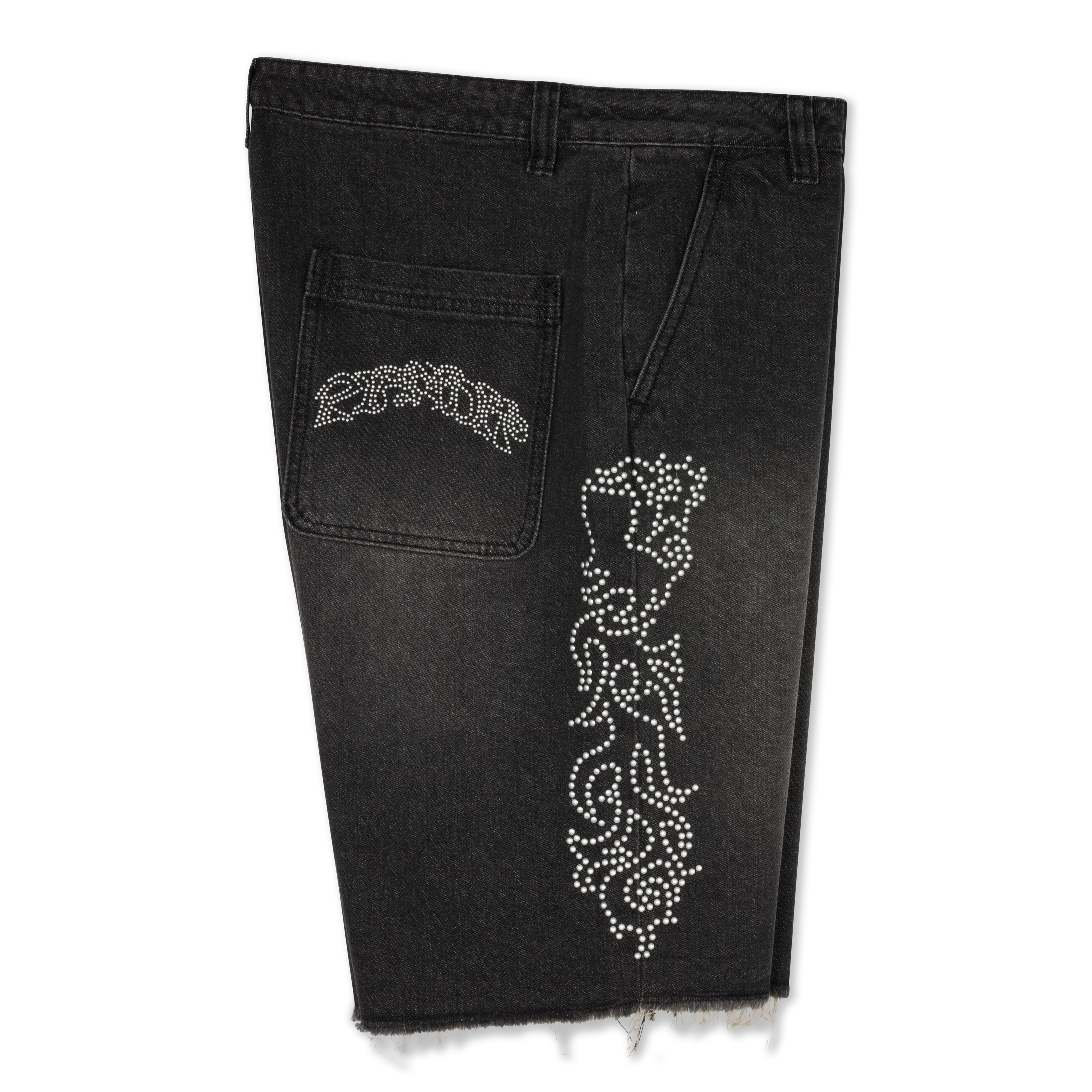 Pretty Flacko Denim Shorts (Black Vintage Wash Denim) - Image 6