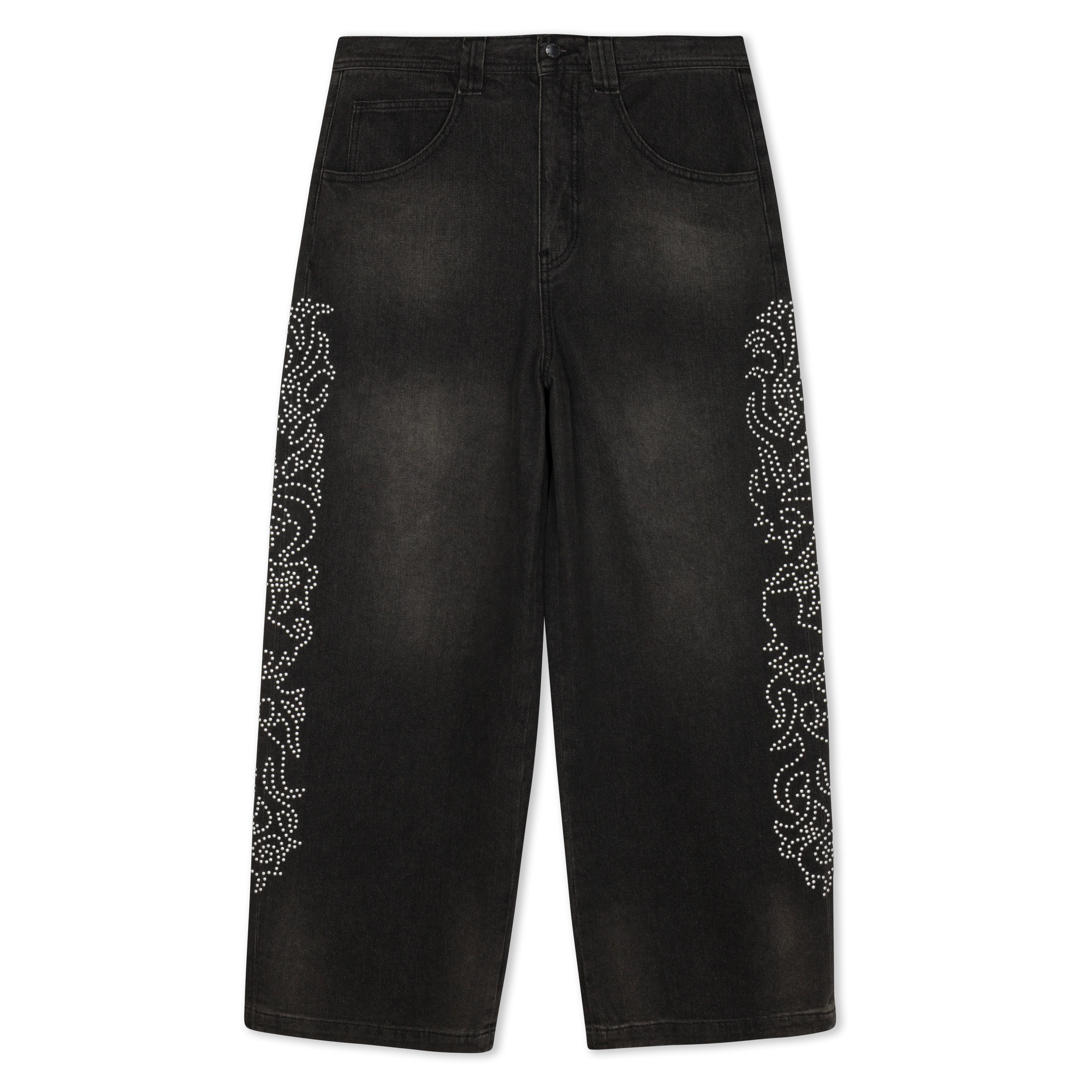 Pretty Flacko Extra Wide Leg Pants (Black Vintage Wash Denim)