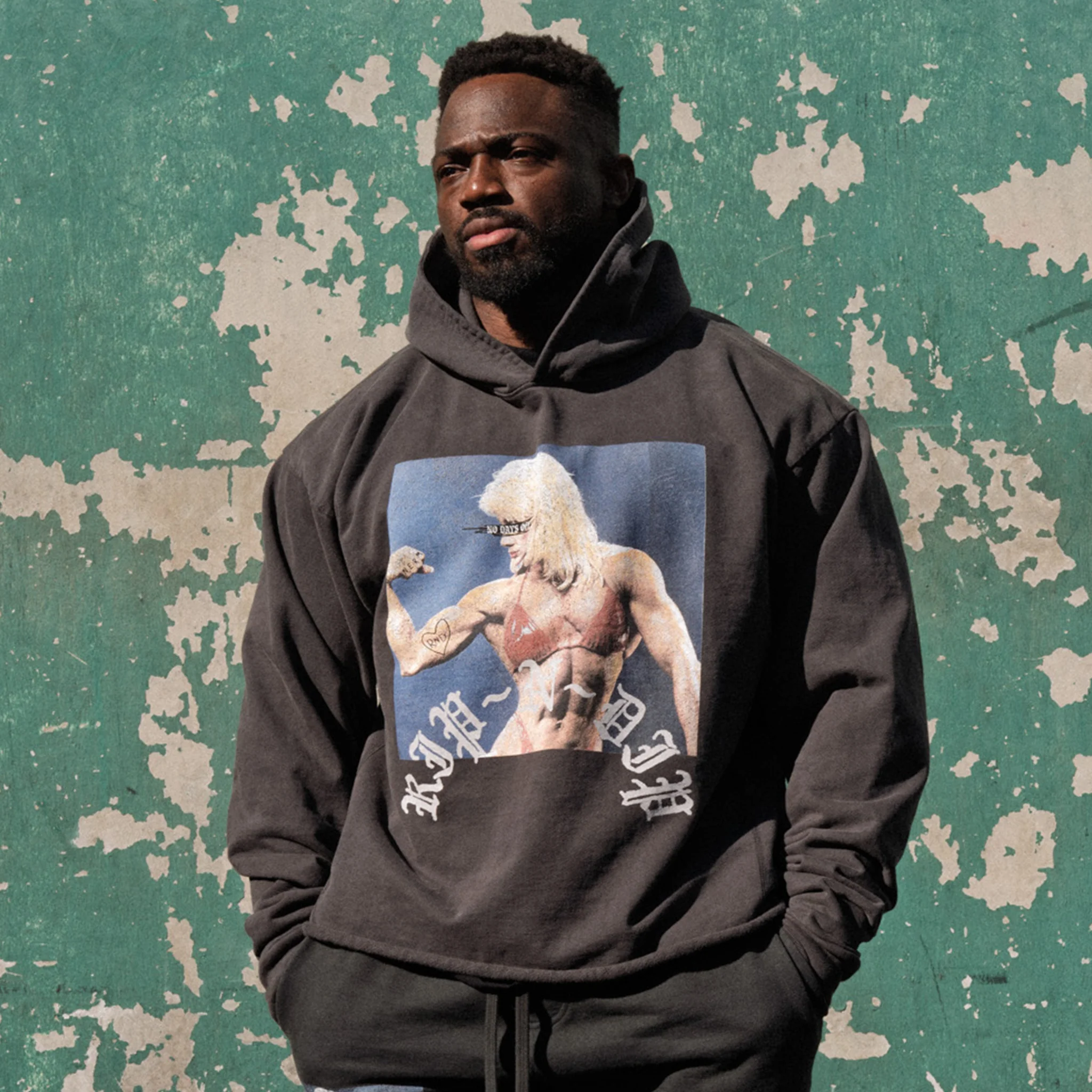 Protein Boxy Cropped 500GSM Hoodie (Gunmetal) - Image 4