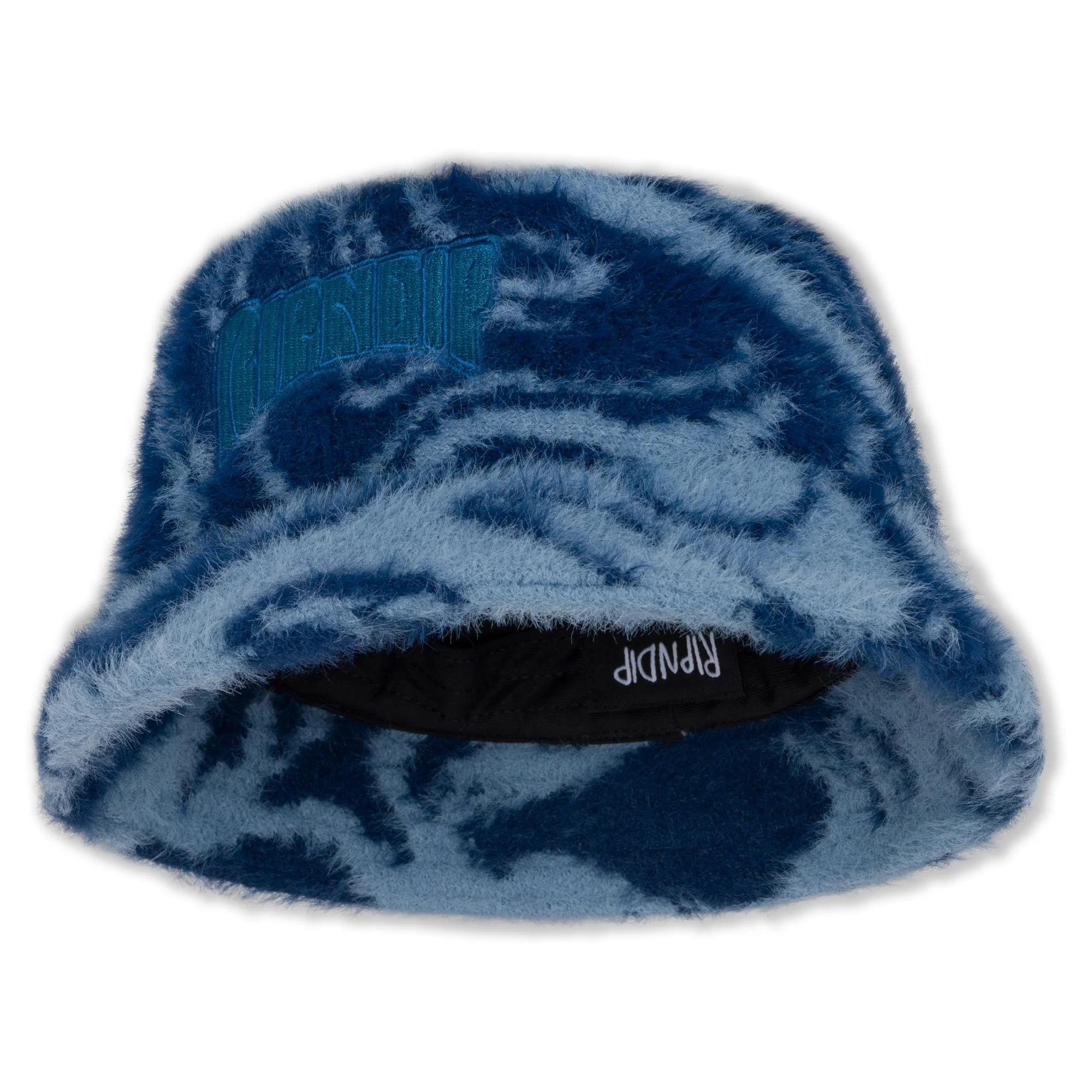 Psychedelic Faux Mohair Bucket Hat (Dark Slate) - Image 4