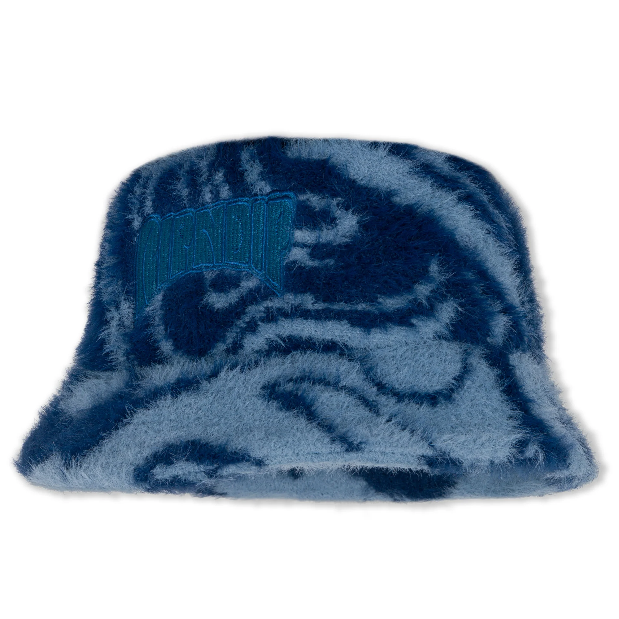 Psychedelic Faux Mohair Bucket Hat (Dark Slate) - Image 5