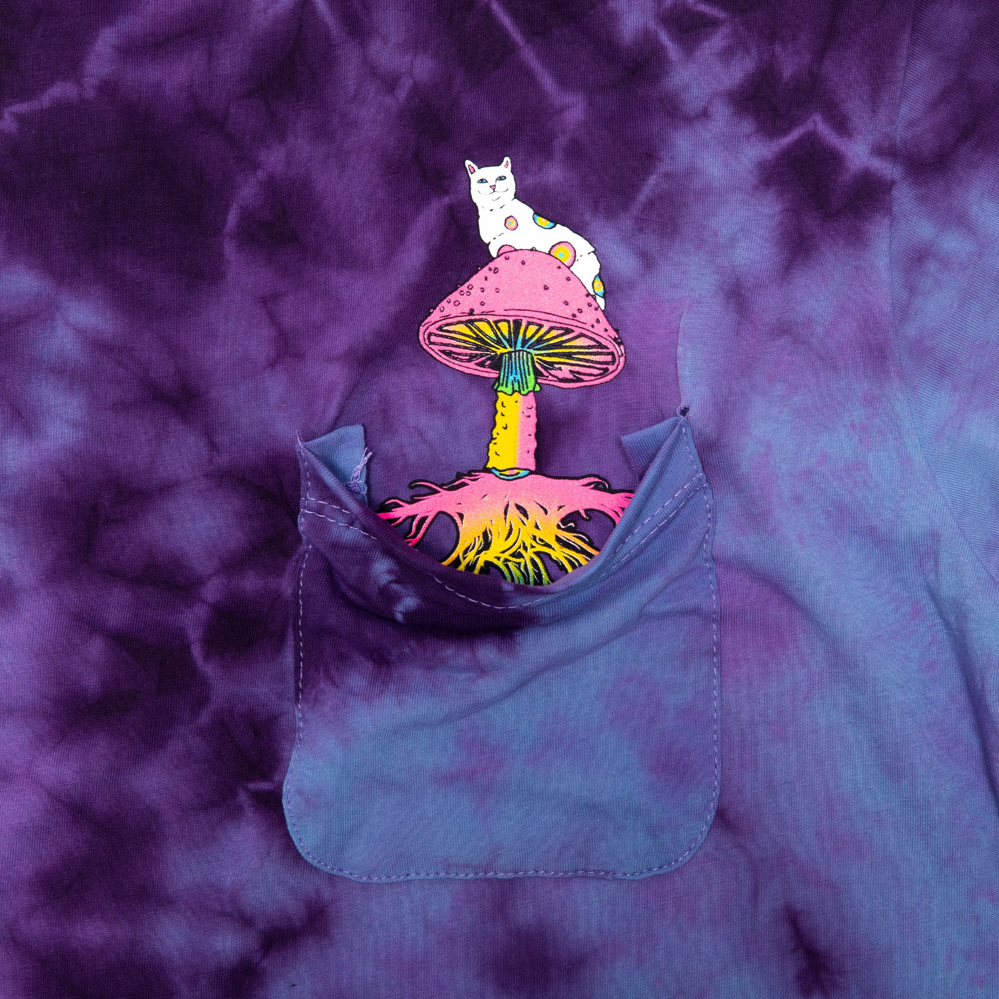 Psychedelic Nermal Pocket Tee (Blue/Purple Lightning) - Image 3