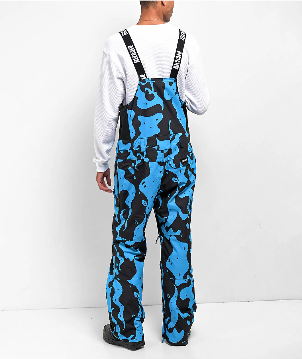 Psychedelic Snowboard Bib Pants (Blue) - Image 2