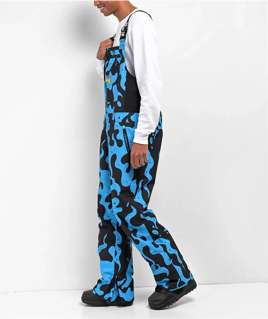 Psychedelic Snowboard Bib Pants (Blue) - Image 3