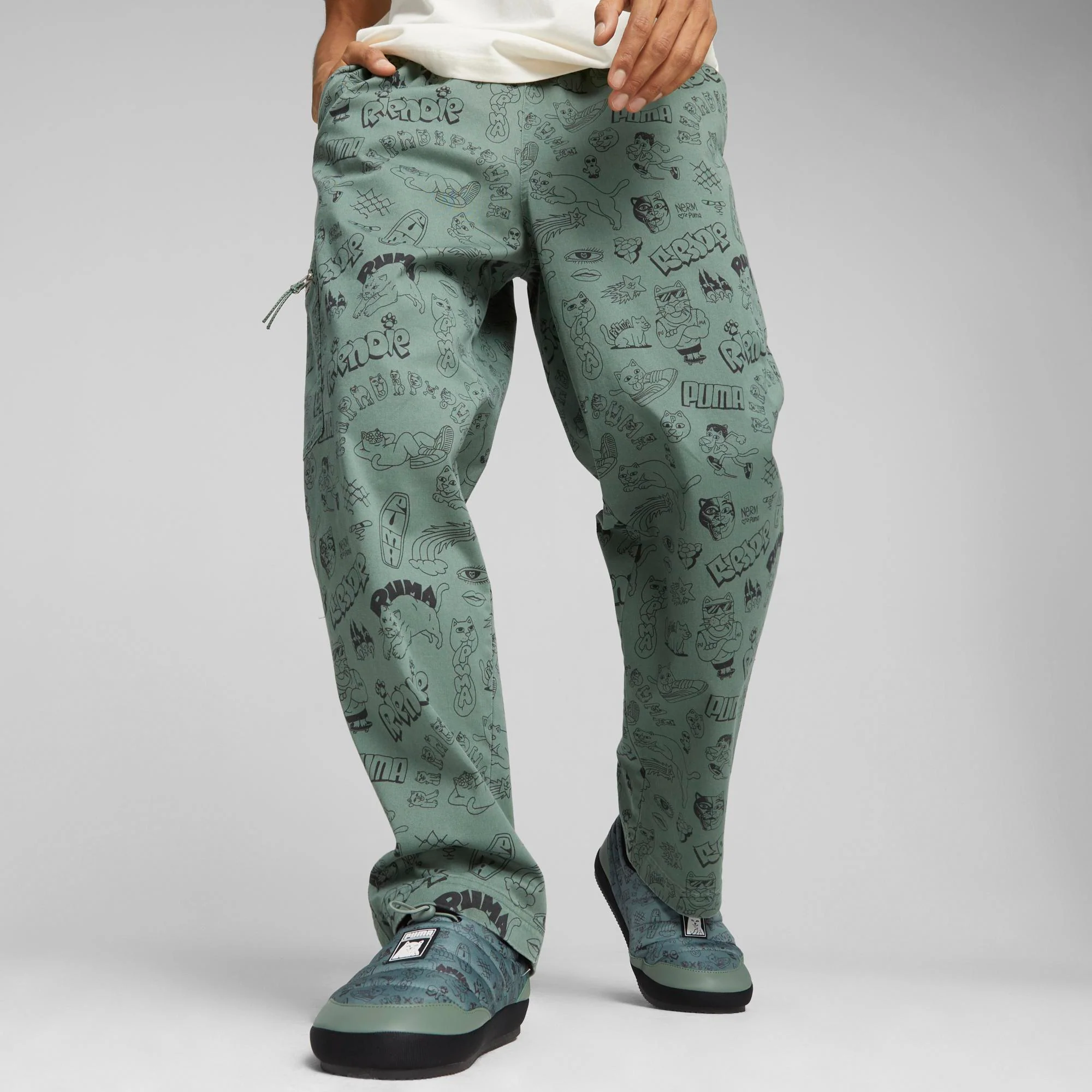 PUMA X RIPNDIP AOP Twill Pants (Eucalyptus) - Image 2