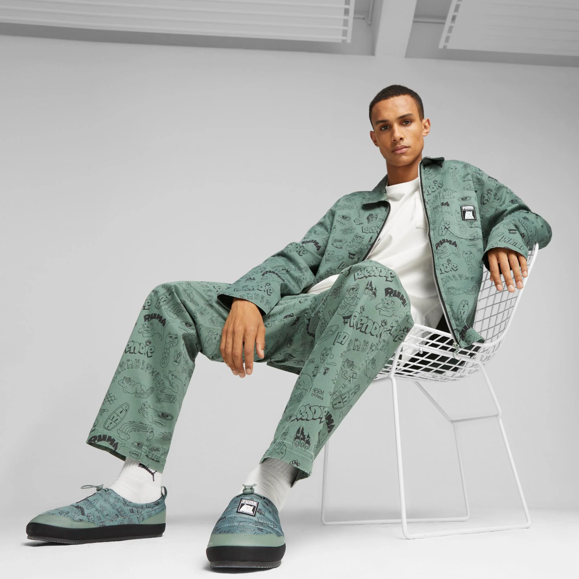 PUMA X RIPNDIP AOP Twill Pants (Eucalyptus) - Image 3