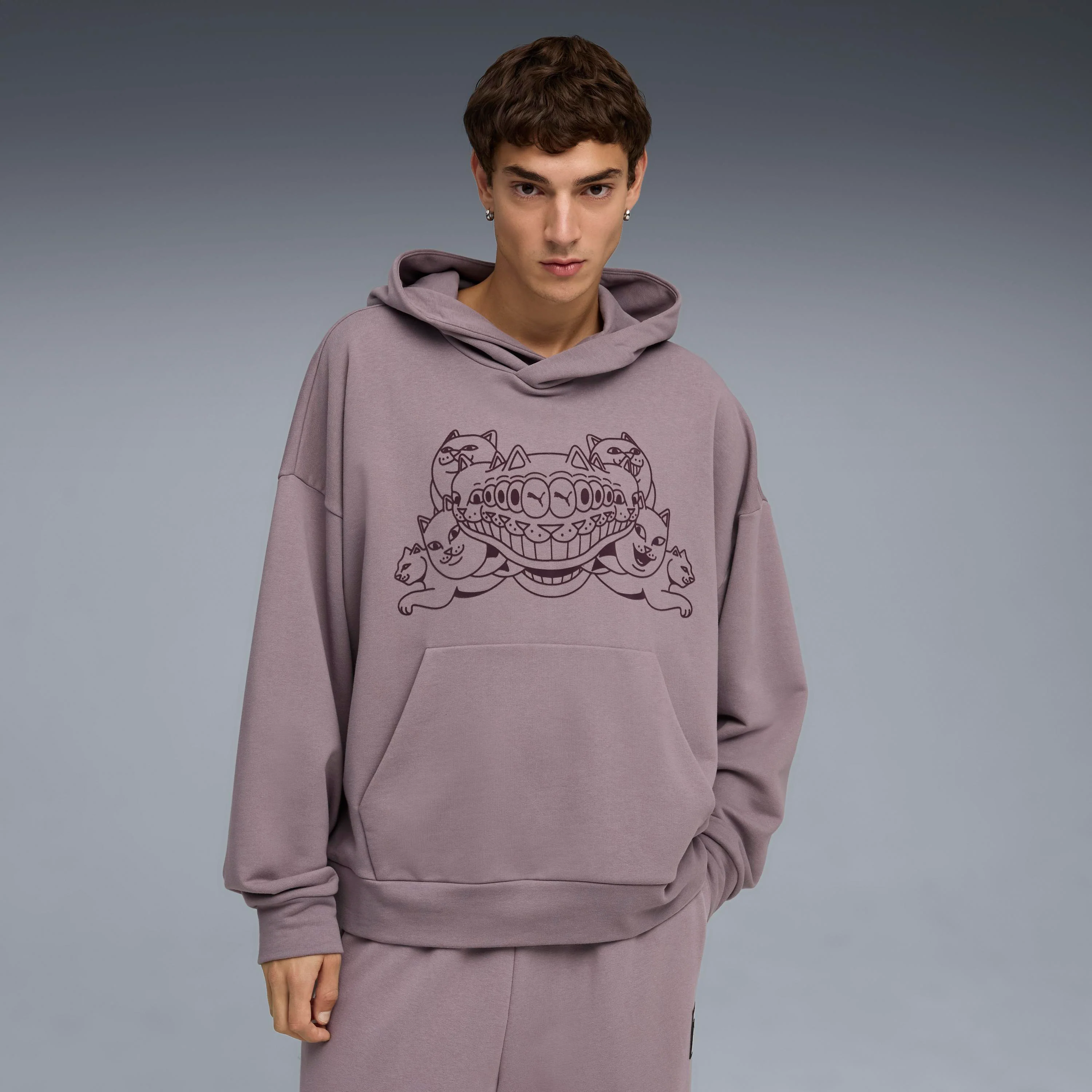 PUMA X RIPNDIP Boxy Graphic Hoodie (Plum Jam) - Image 2