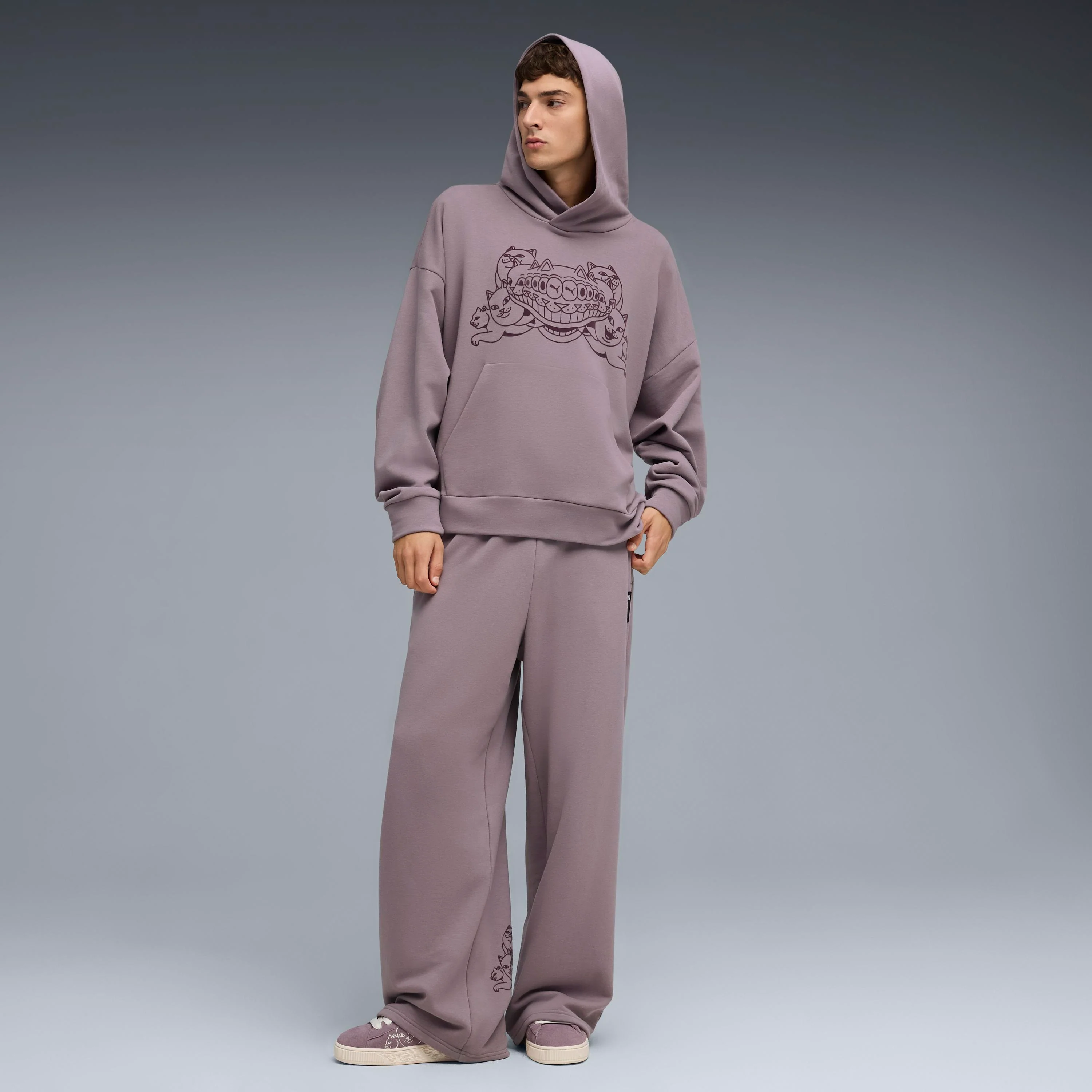 PUMA X RIPNDIP Boxy Graphic Hoodie (Plum Jam) - Image 4