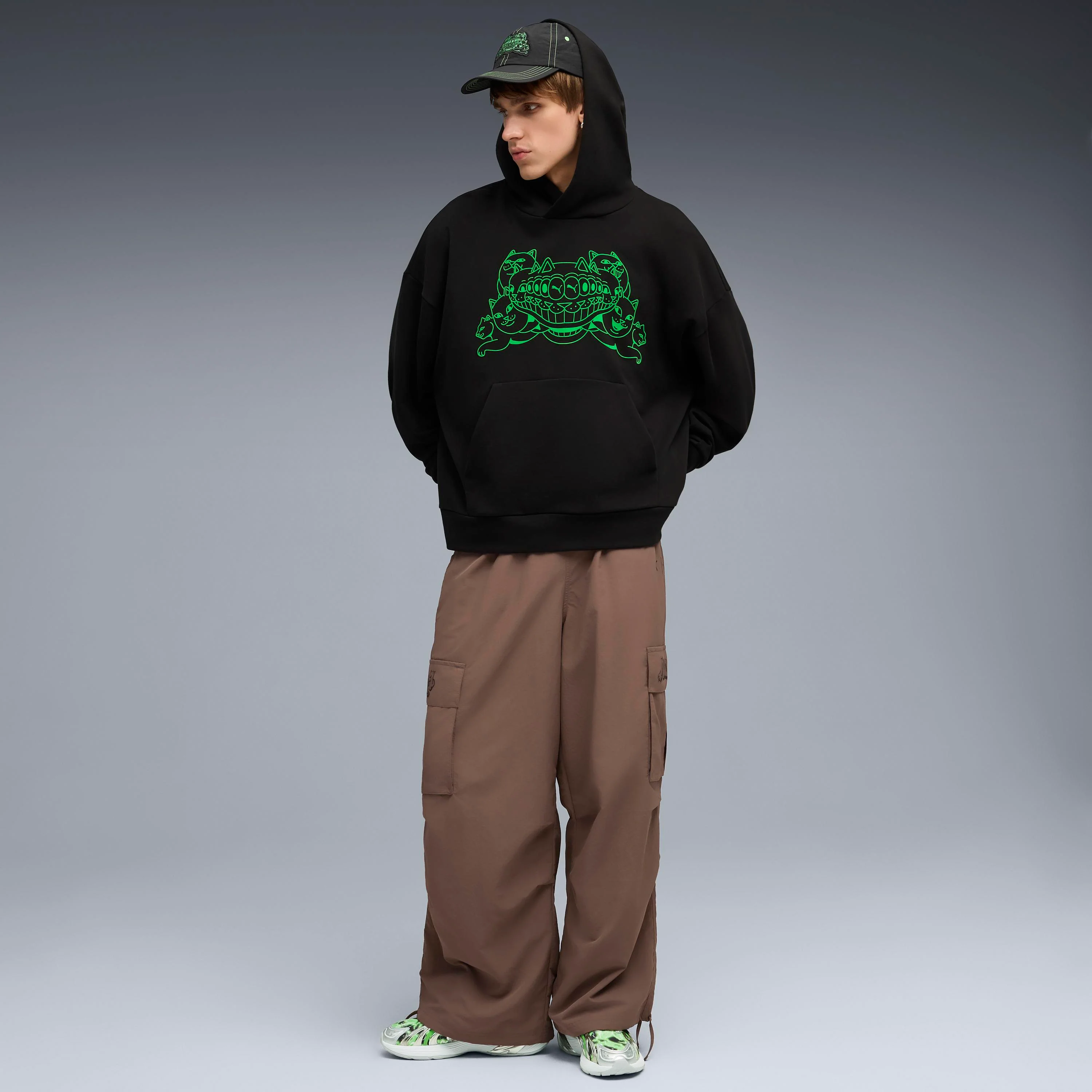 PUMA X RIPNDIP Boxy Graphic Hoodie (Puma Black) - Image 4