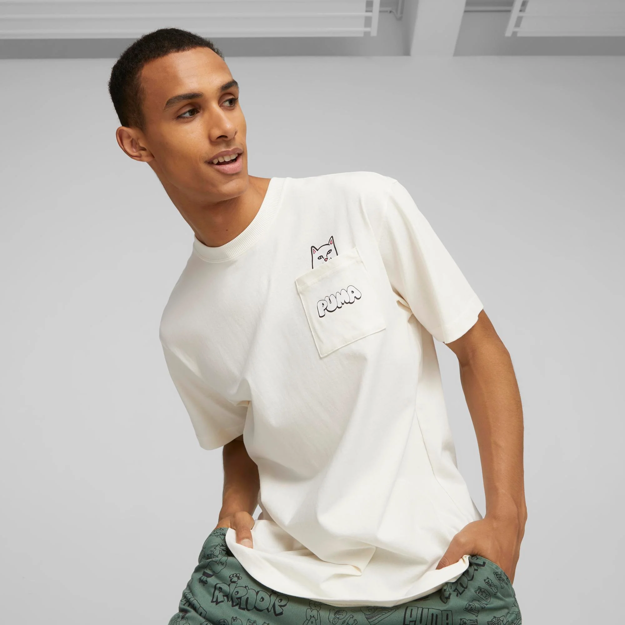 PUMA X RIPNDIP Lord Nermal Pocket Tee (Warm White) - Image 3