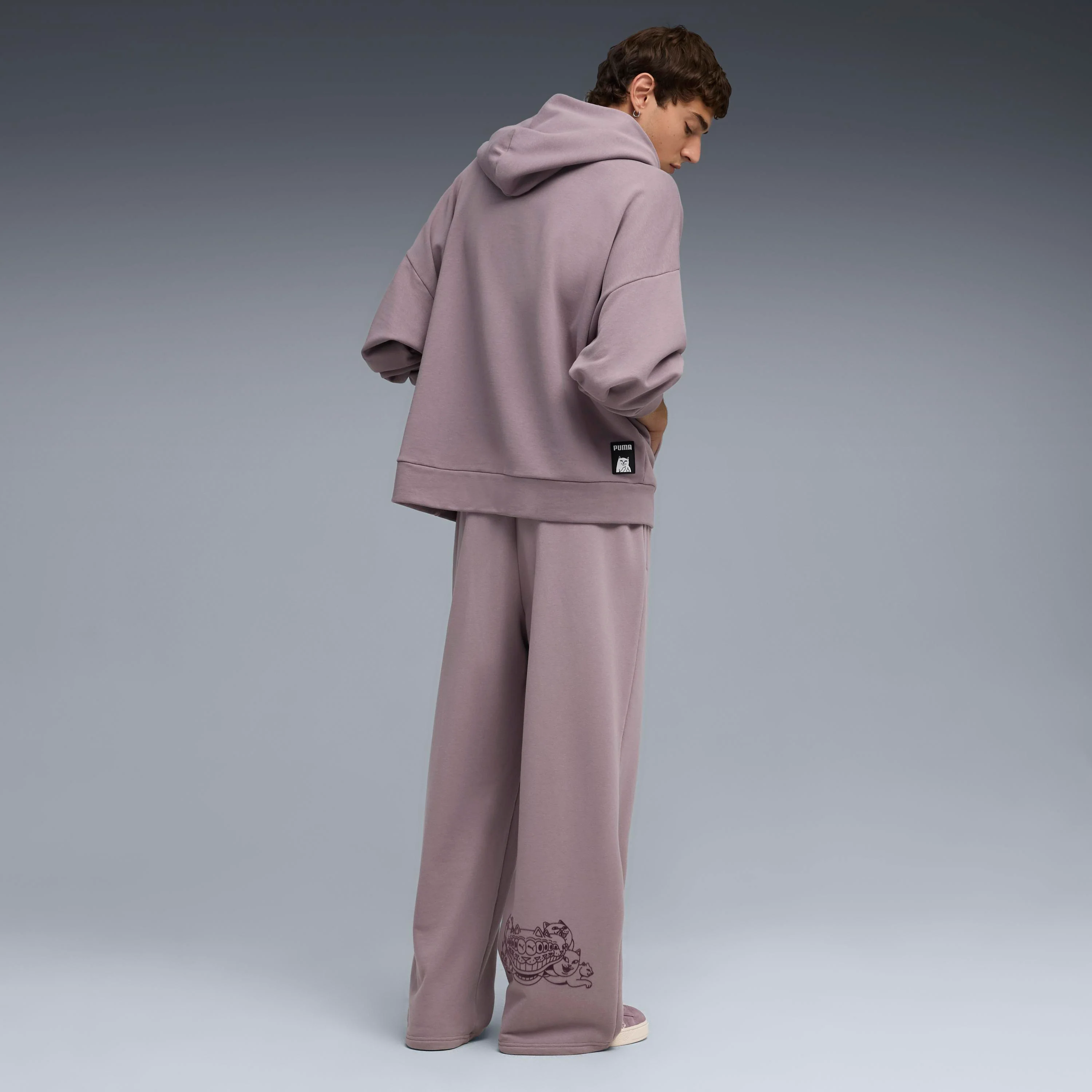 PUMA X RIPNDIP Oversized Wide Sweatpants (Plum Jam) - Image 4