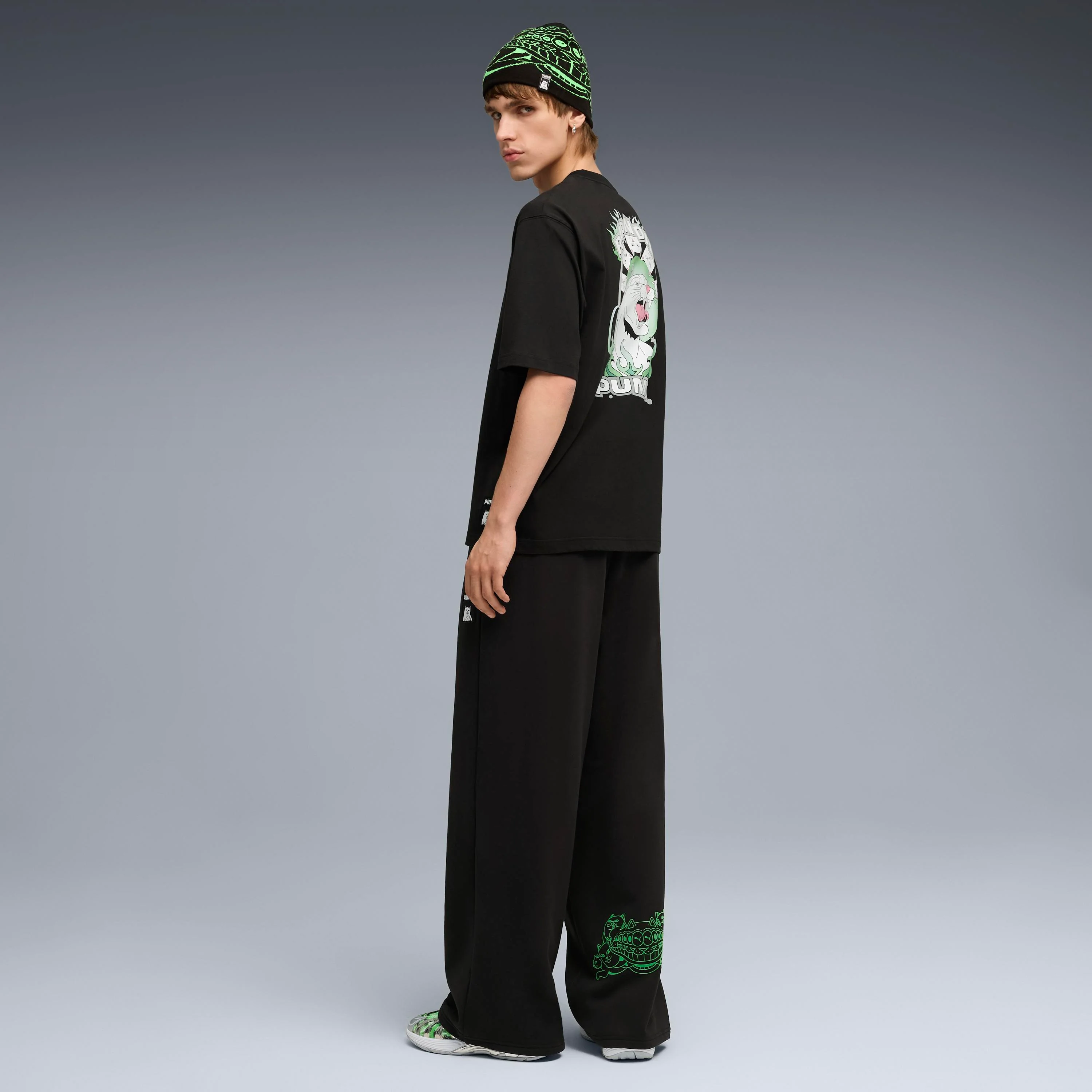 PUMA X RIPNDIP Oversized Wide Sweatpants (Puma Black) - Image 2