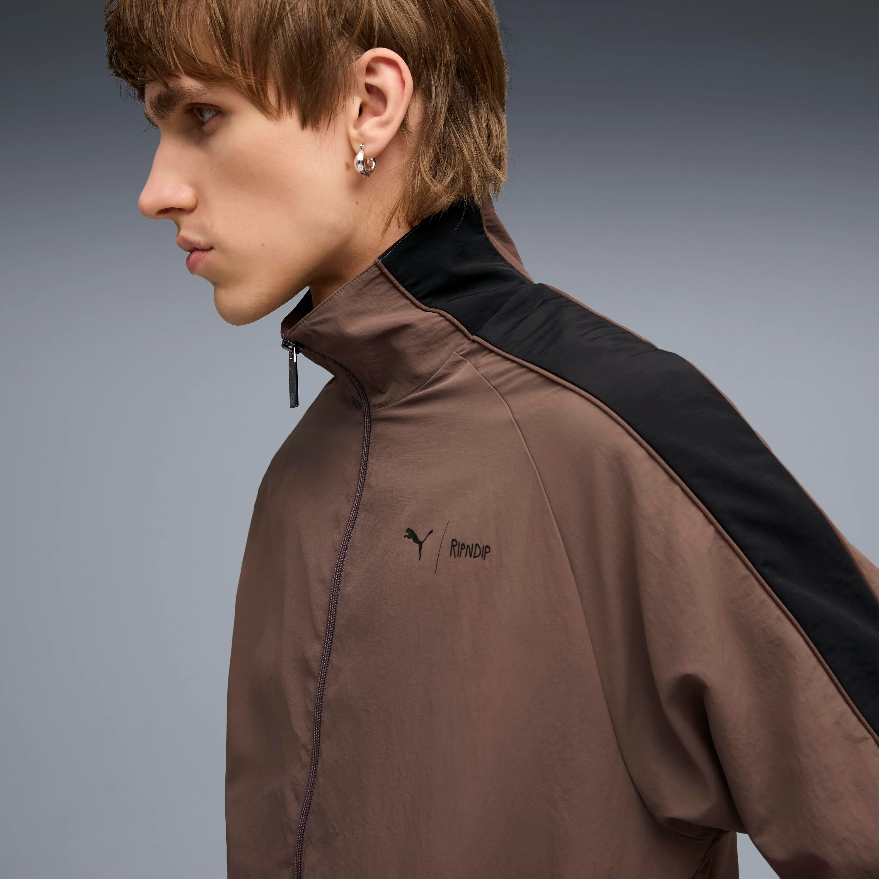PUMA X RIPNDIP T7 Oversized Track Jacket (Flat Bronze) - Image 4