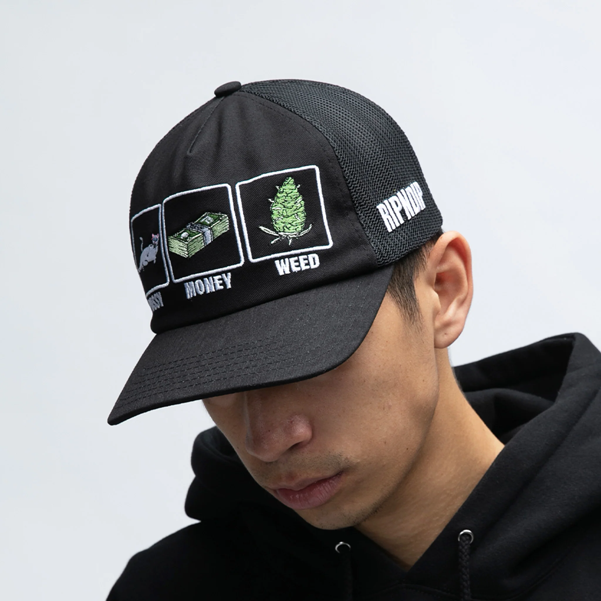 Pussy Money Weed Trucker Hat (Black) - Image 2