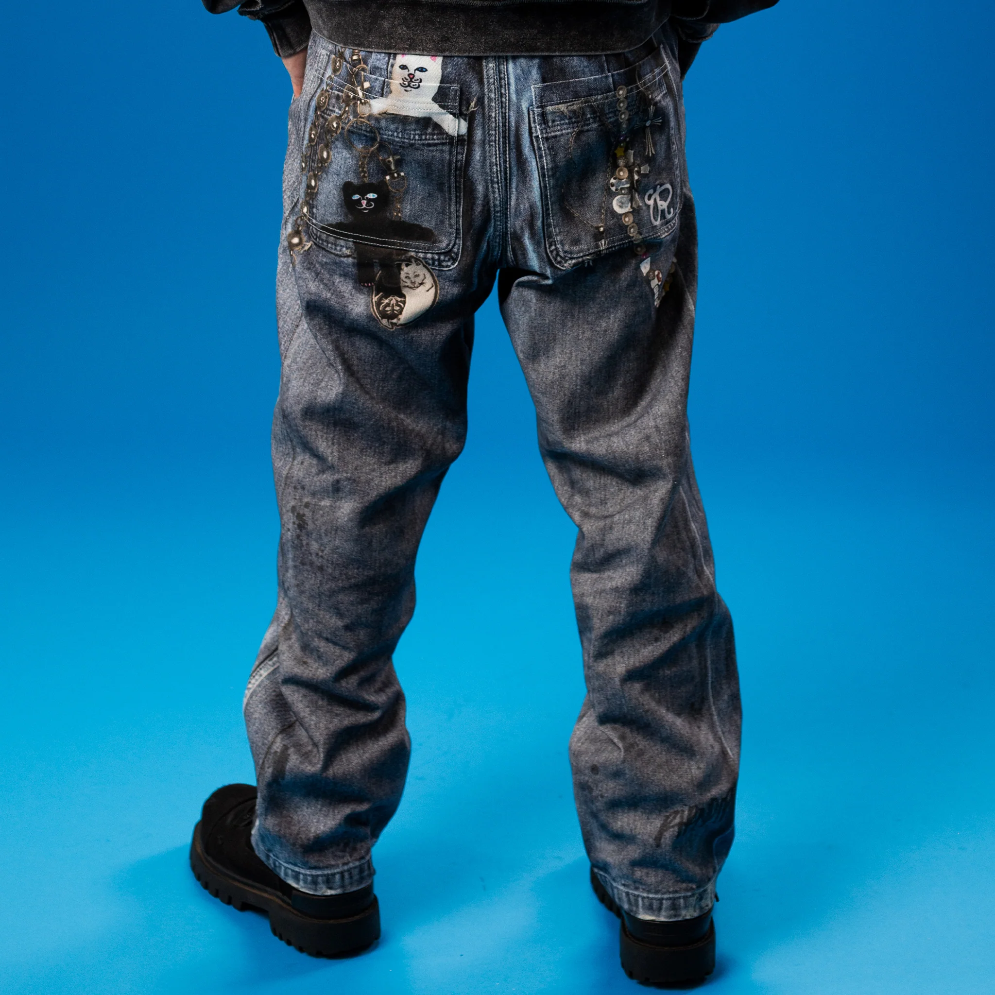 Real Straight Leg Denim Pants (Light Wash) - Image 4
