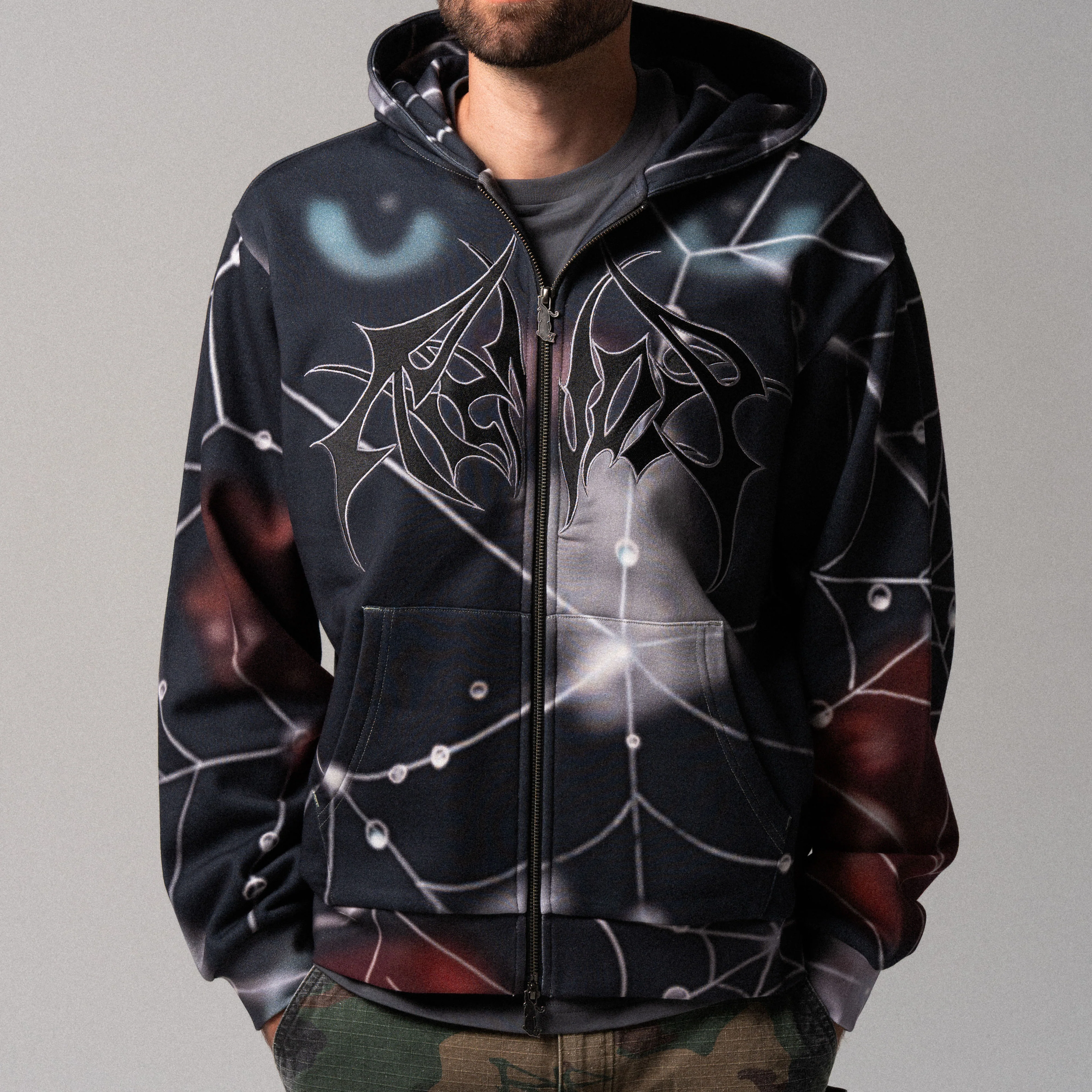 Redemption Zip Up Hoodie (Black Multi) - Image 3