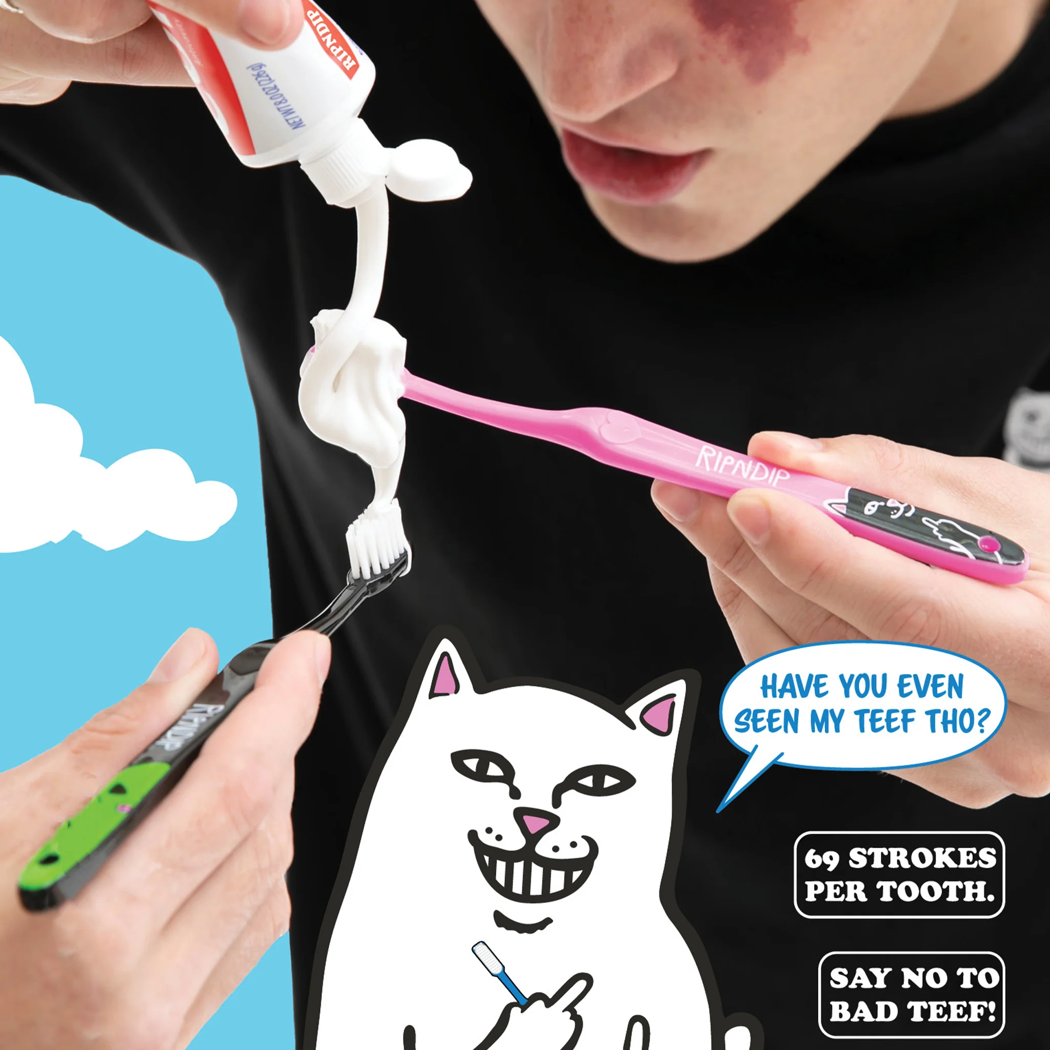 RIPNDIP Characters Toothbrush 3 Pack (Multi) - Image 2