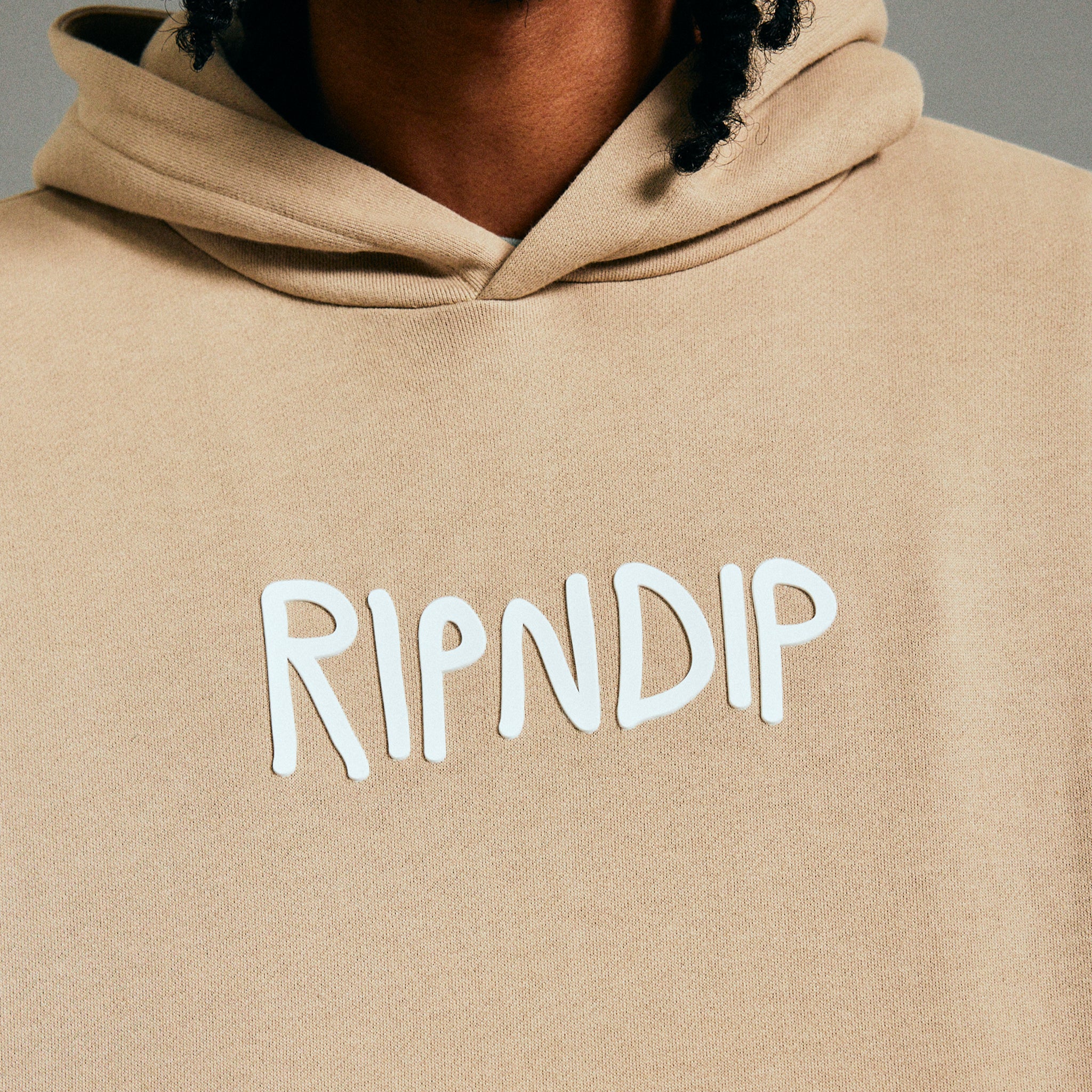 Ripndip Rubber Logo Hoodie (Sand) - Image 2