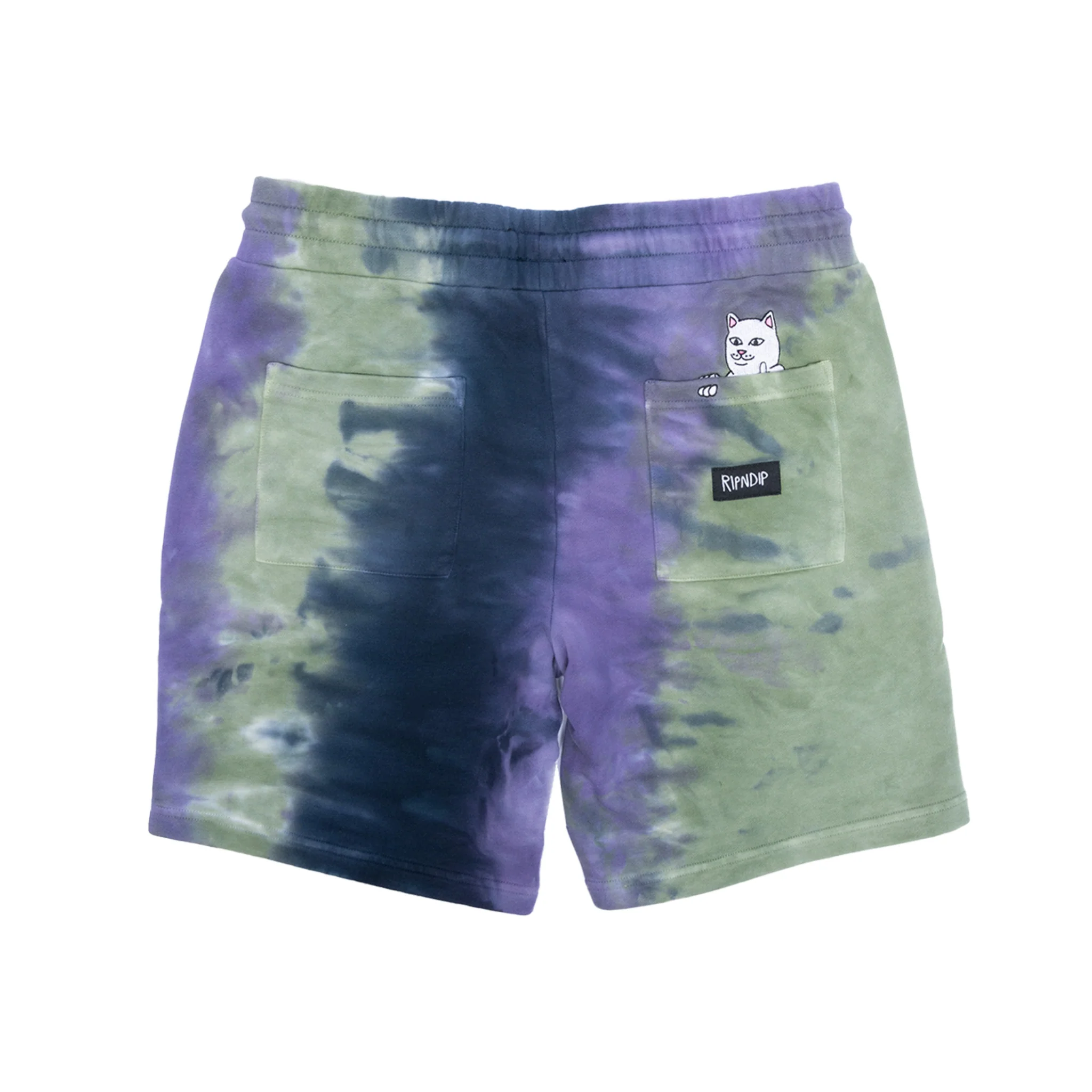 Ripndip Rubber Logo Sweatshorts (Sage/Slate Tie Dye) - Image 2
