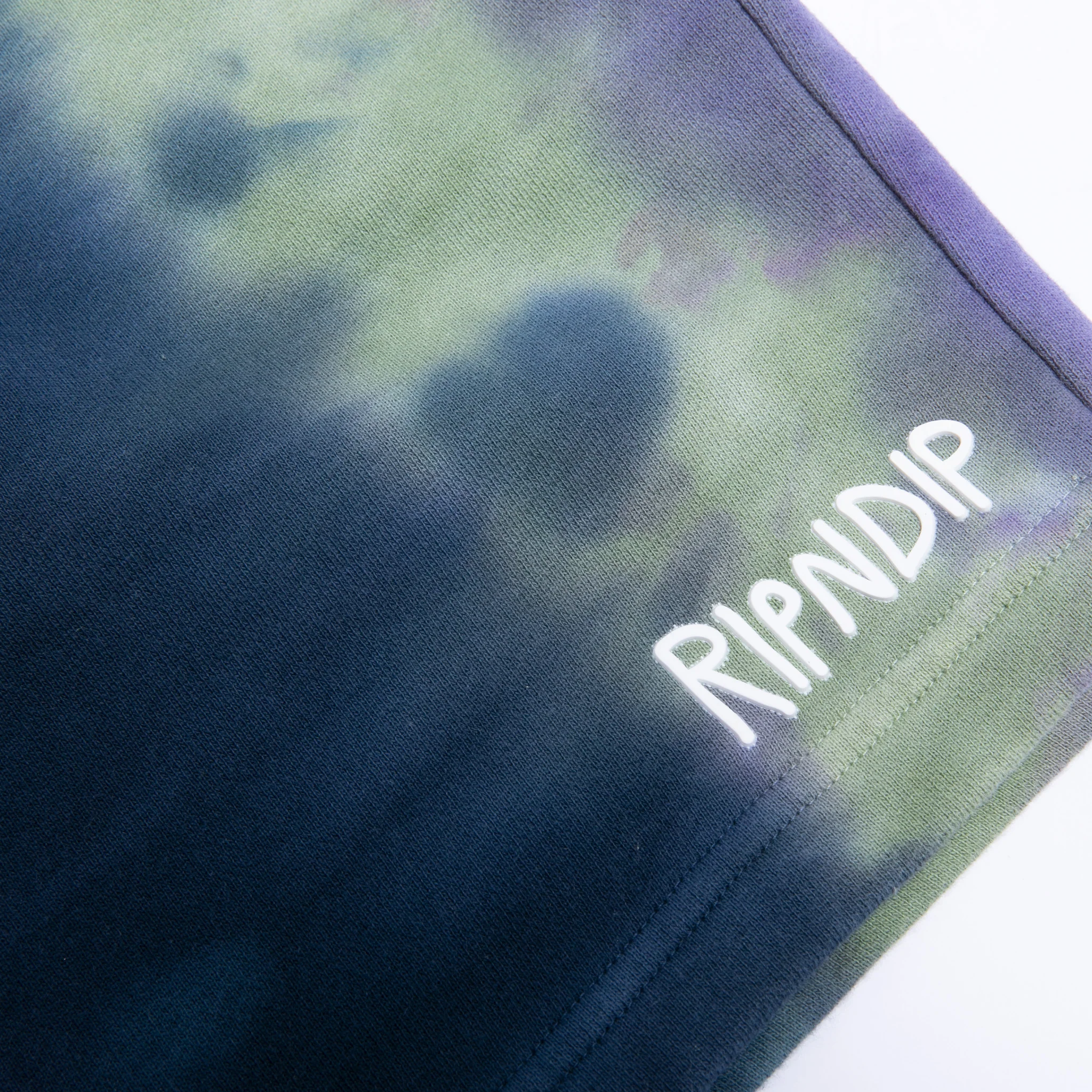 Ripndip Rubber Logo Sweatshorts (Sage/Slate Tie Dye) - Image 5