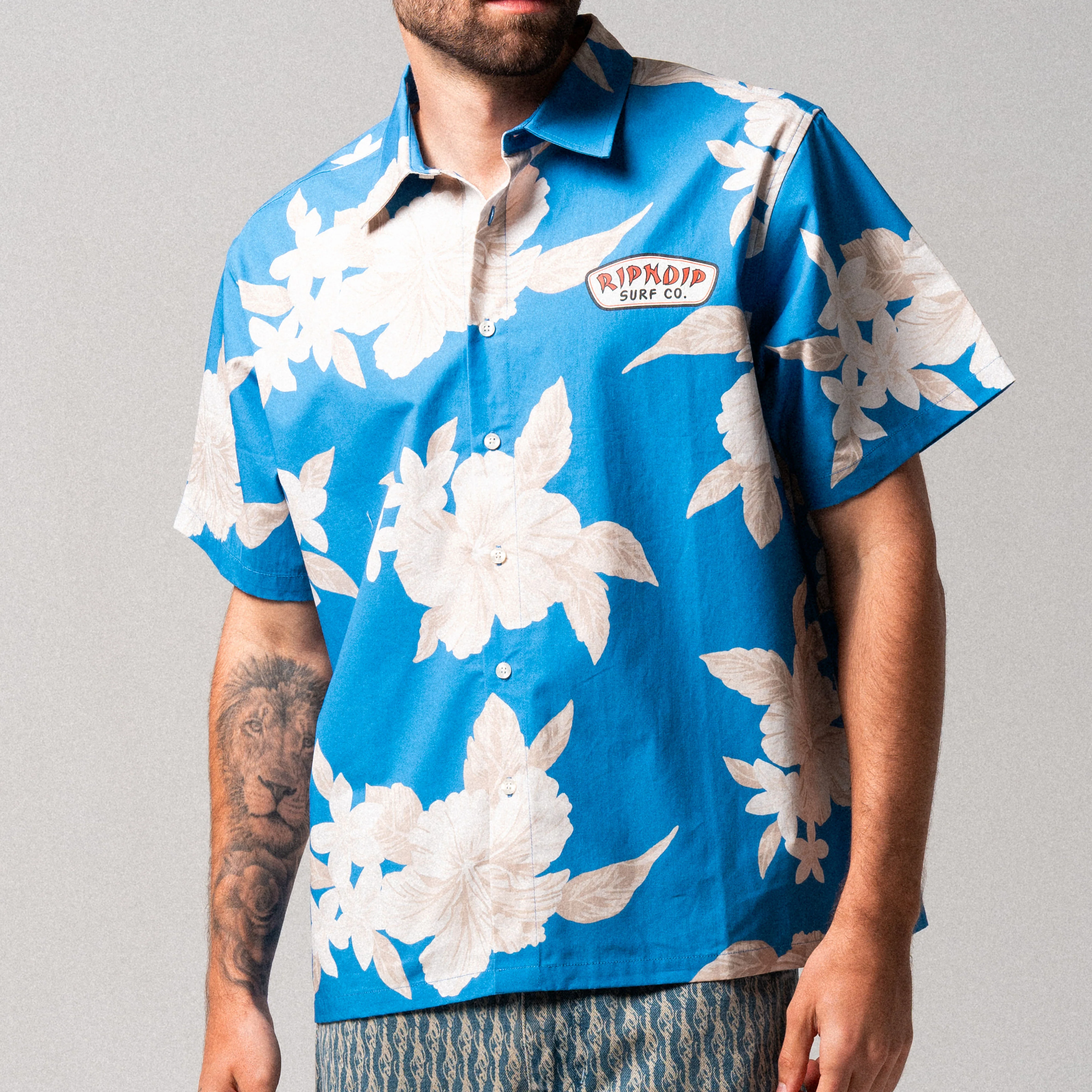 RIPNDIP Surf Co Button Up (Blue / Cream) - Image 3