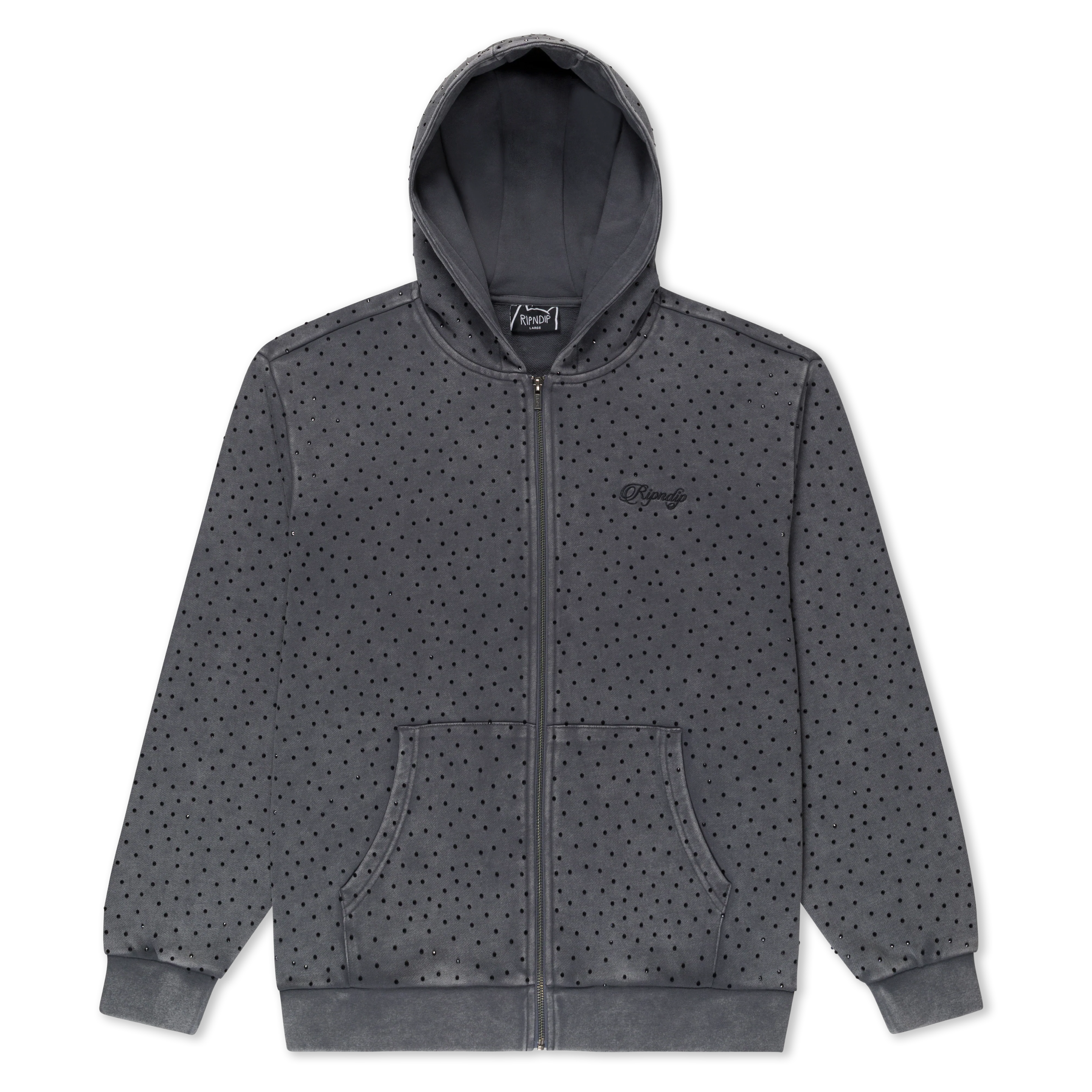 RIPNGEMS Zip Up Hoodie (Charcoal Wash)