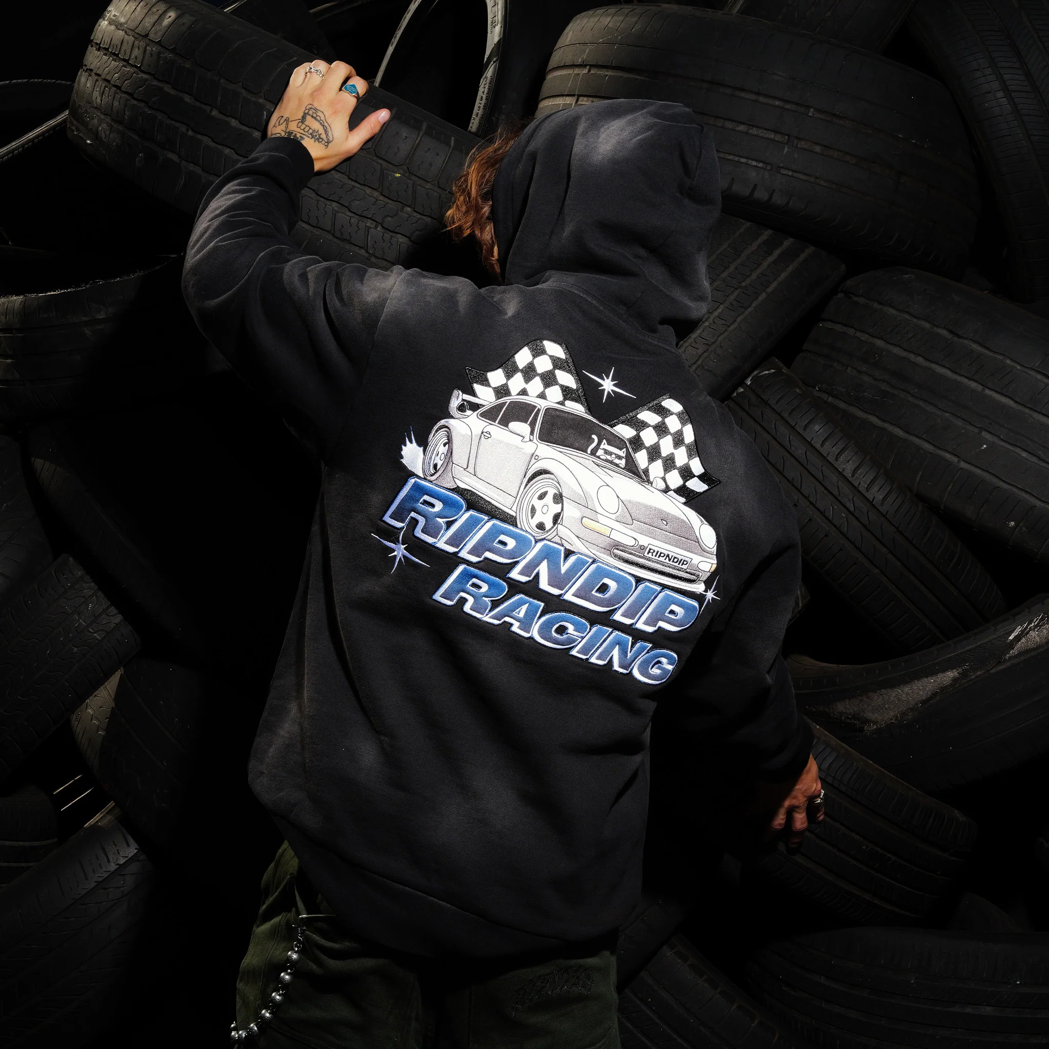 Ripnrace Hoodie (Black Fade Wash) - Image 2