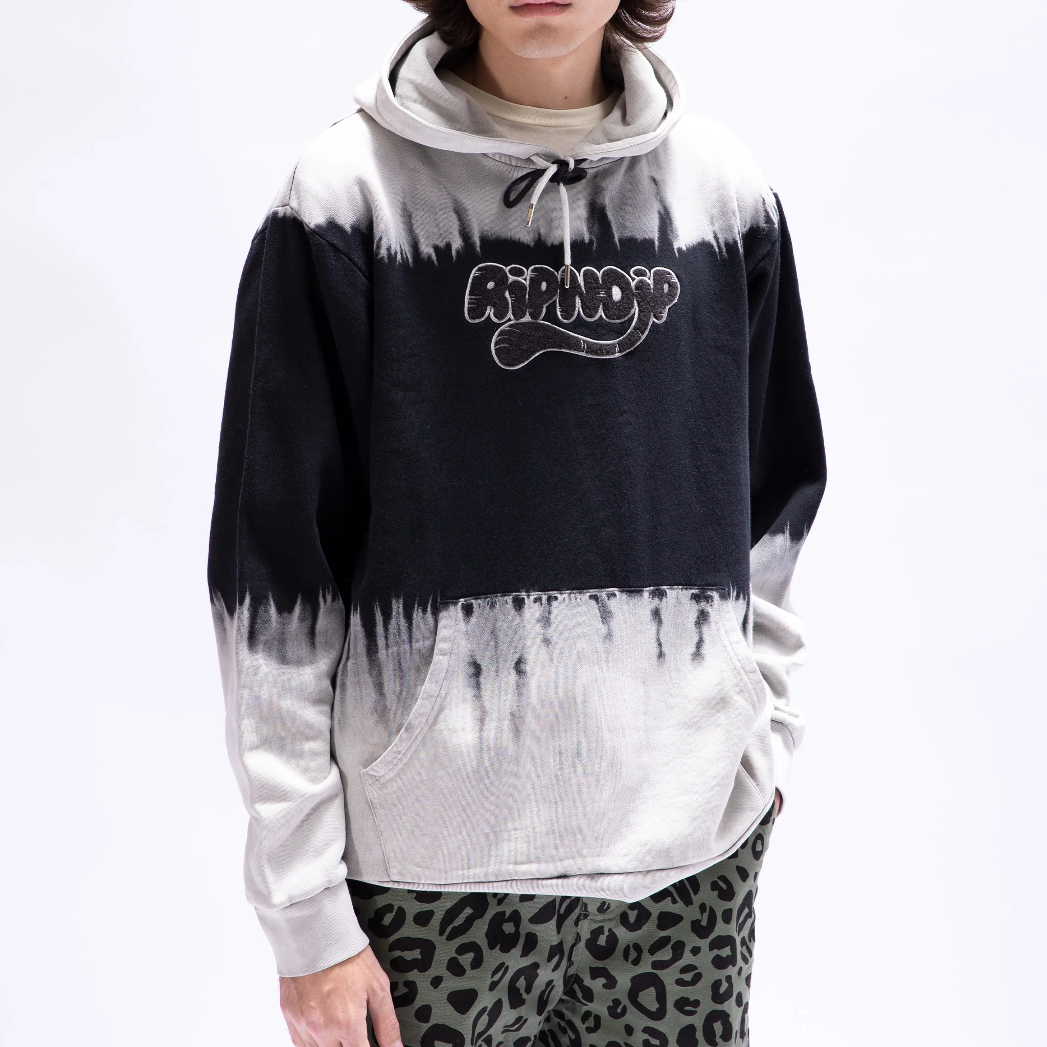 Ripntail Hoodie (Tan/Black Stripe Dye) - Image 2