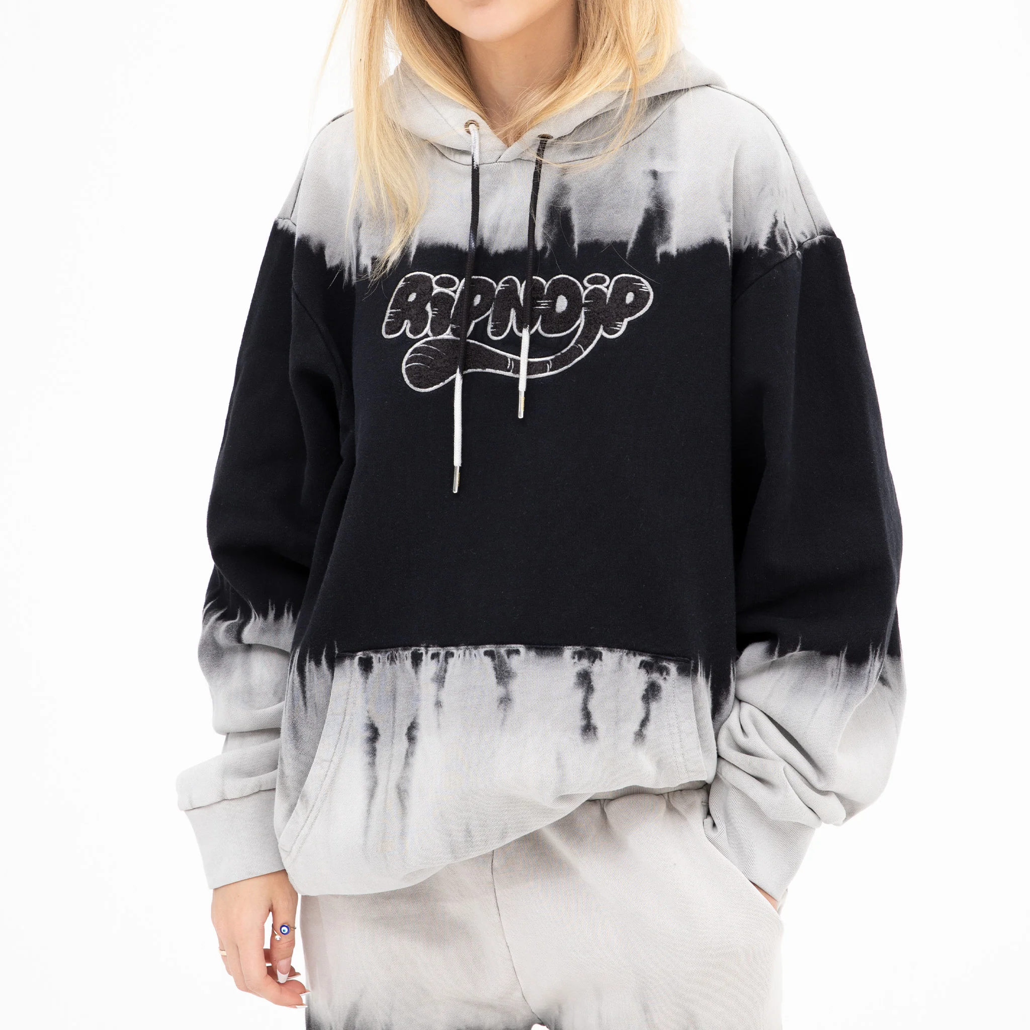 Ripntail Hoodie (Tan/Black Stripe Dye) - Image 3