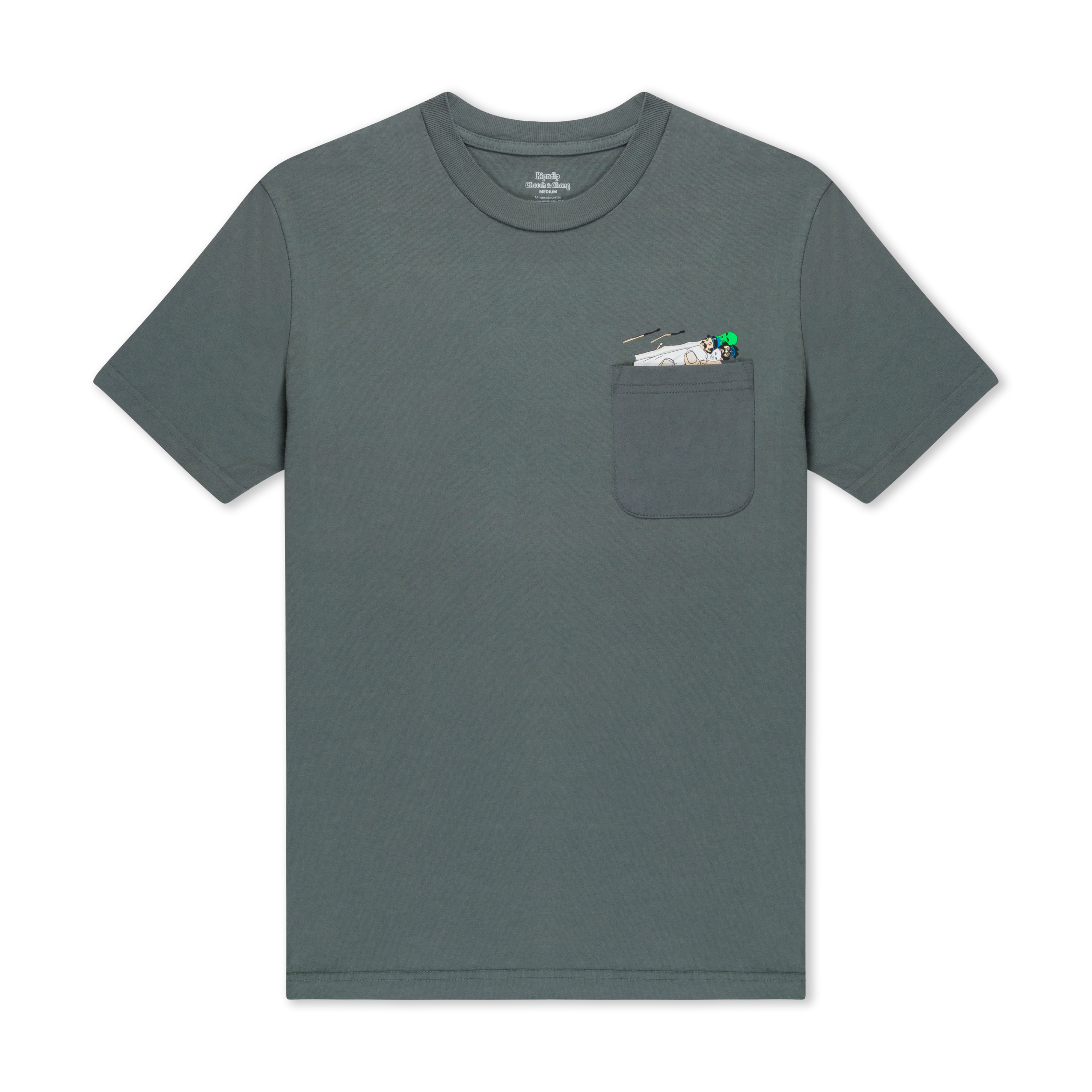 Roll Me Up Pocket Tee (Charcoal) - Image 4