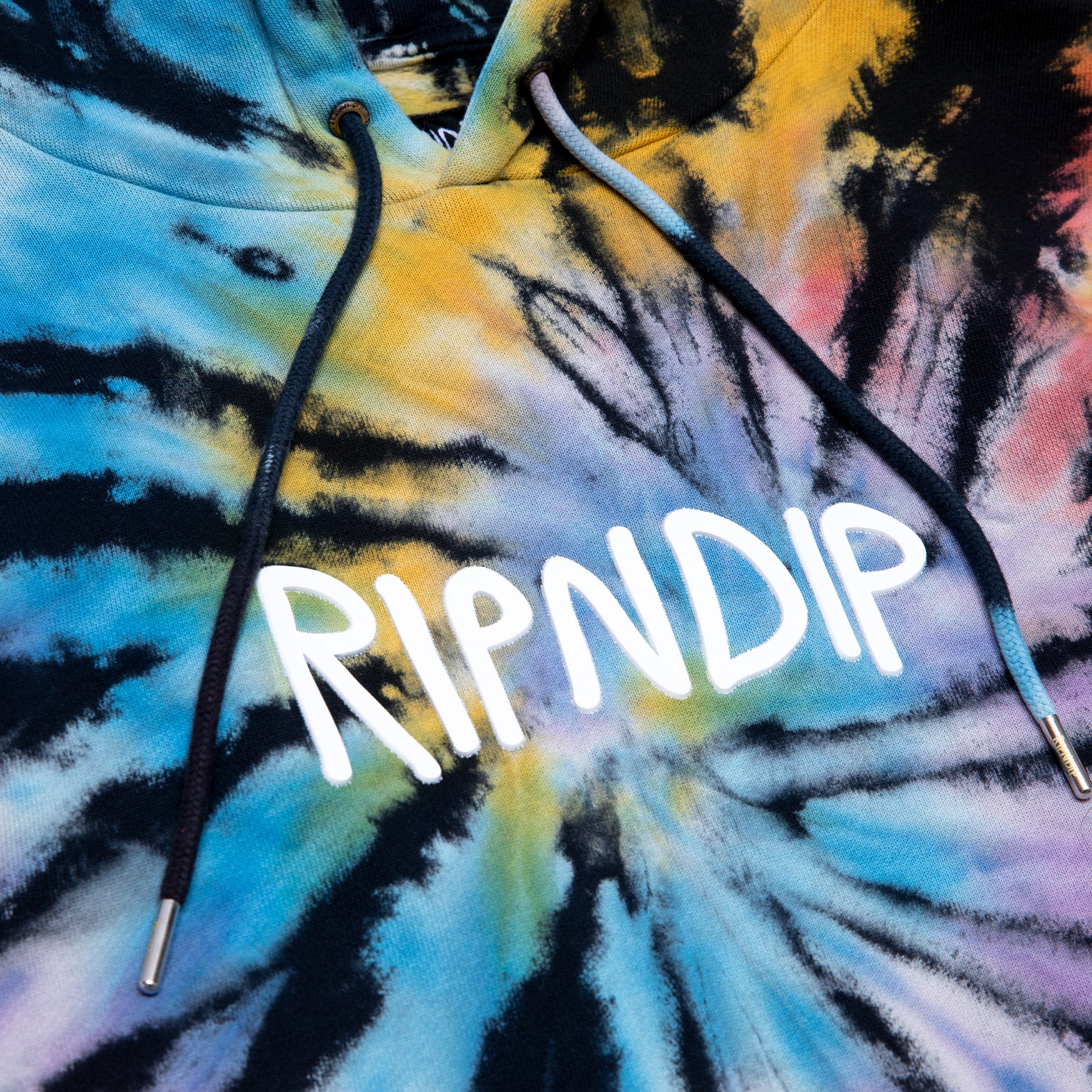 Rubber Logo Hoodie (Sunburst Spiral Tie Dye) - Image 4