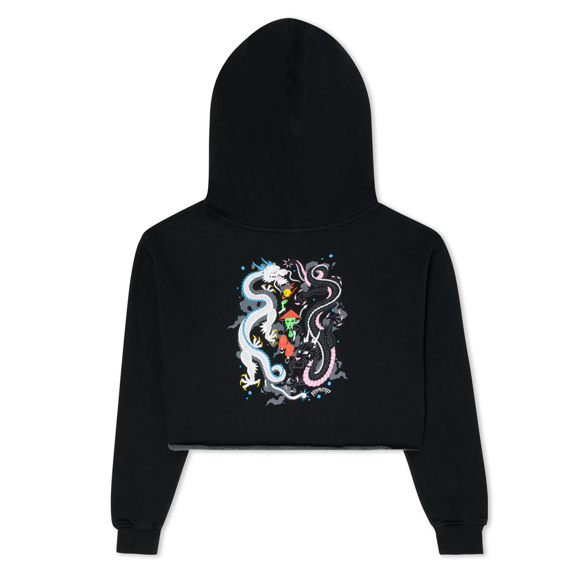 Ryu Cropped Hoodie (Black) - Image 2