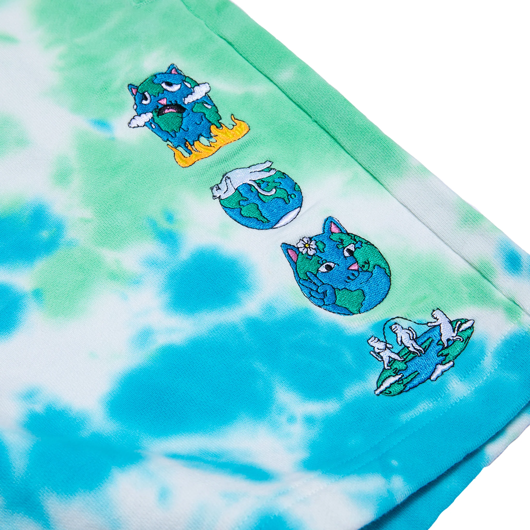 Save the World Sweatshorts (Aqua/Green Tie Dye) - Image 8