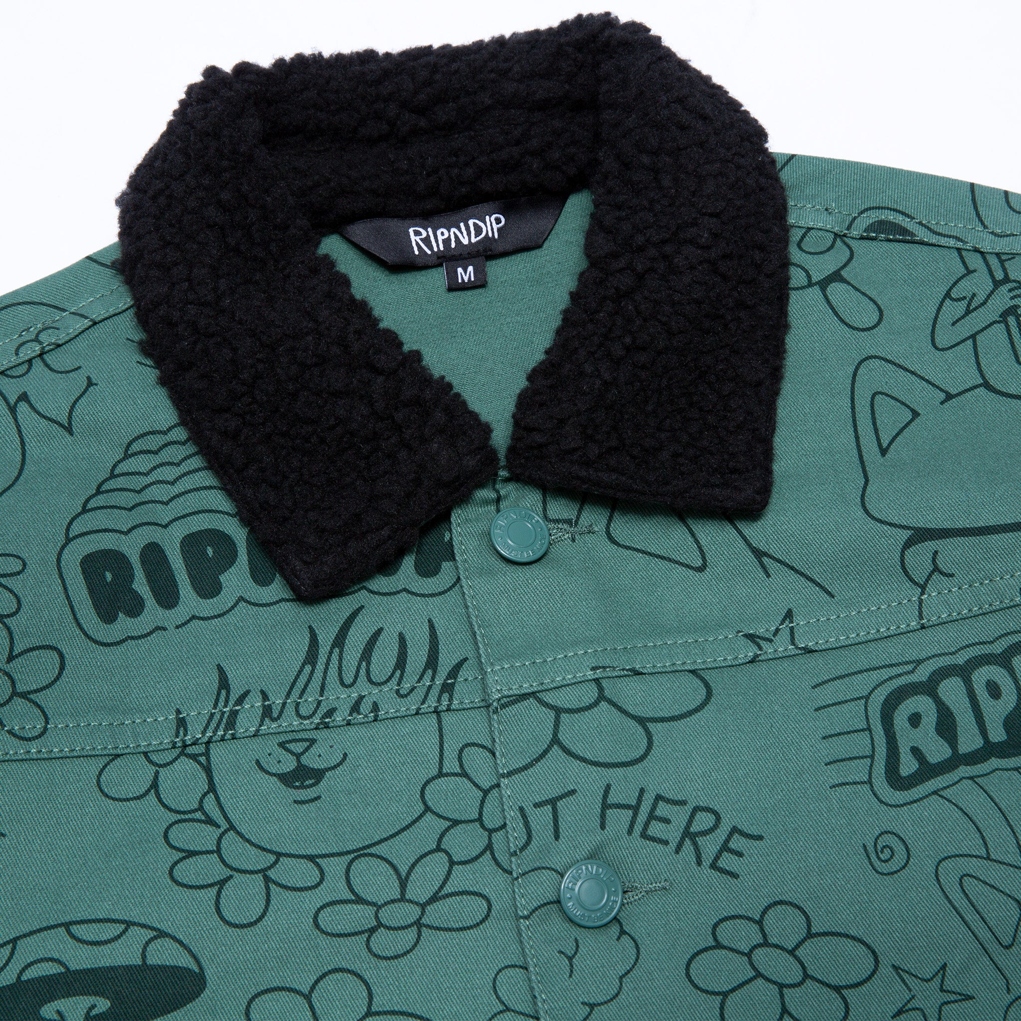 Scribble Button Up Jacket (Forest Green) - Image 4