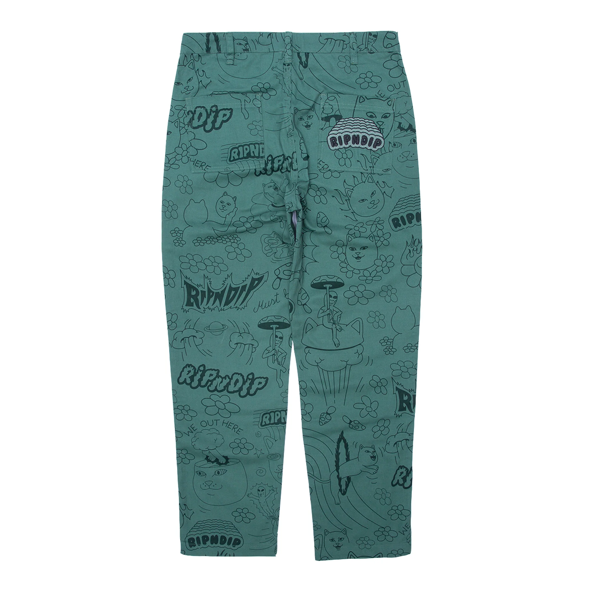 Scribble Cotton Twill Pants (Forest Green) - Image 4