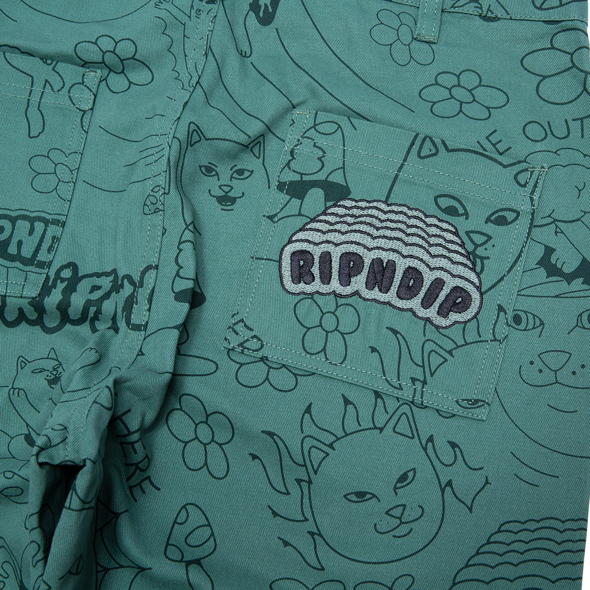 Scribble Cotton Twill Pants (Forest Green) - Image 5