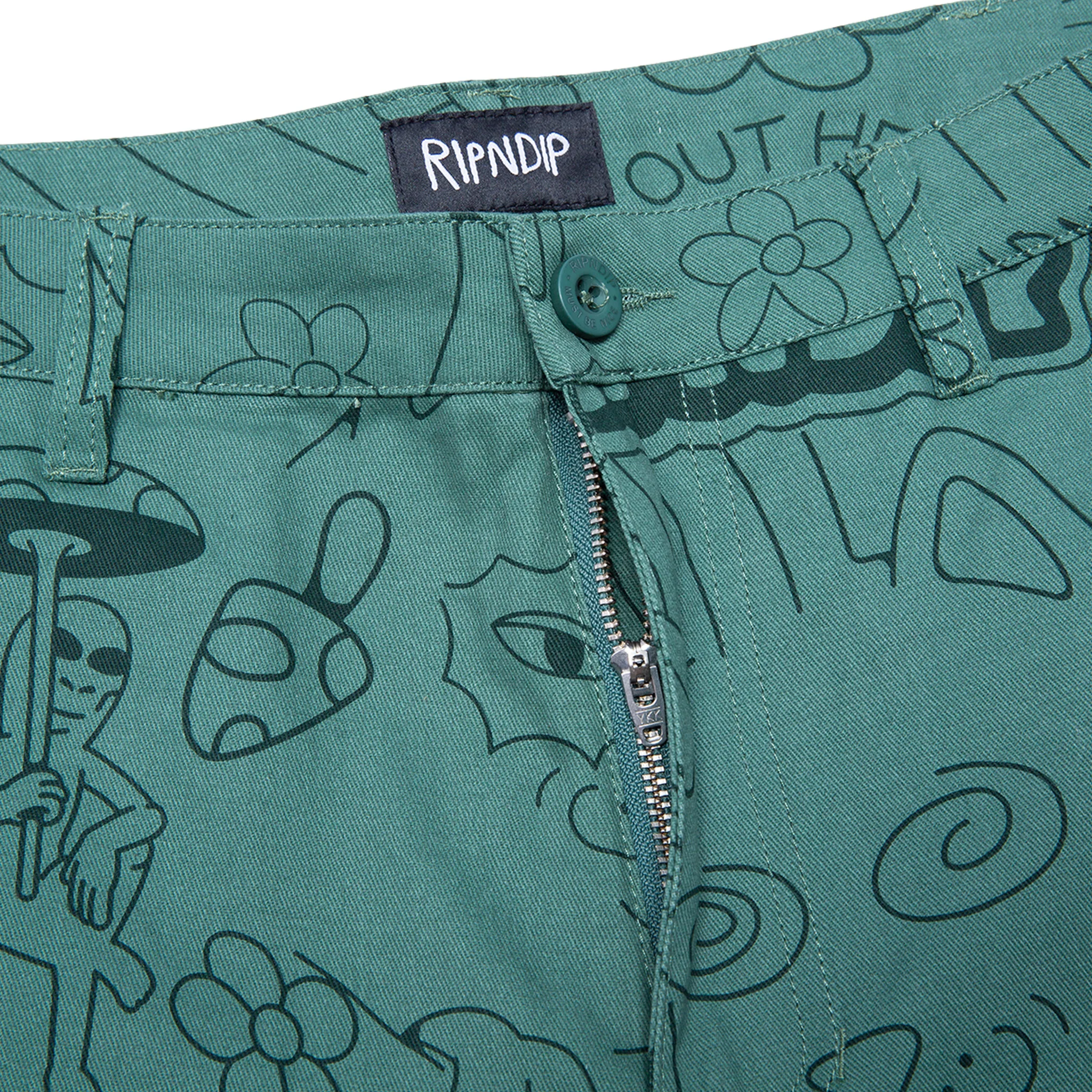 Scribble Cotton Twill Pants (Forest Green) - Image 6