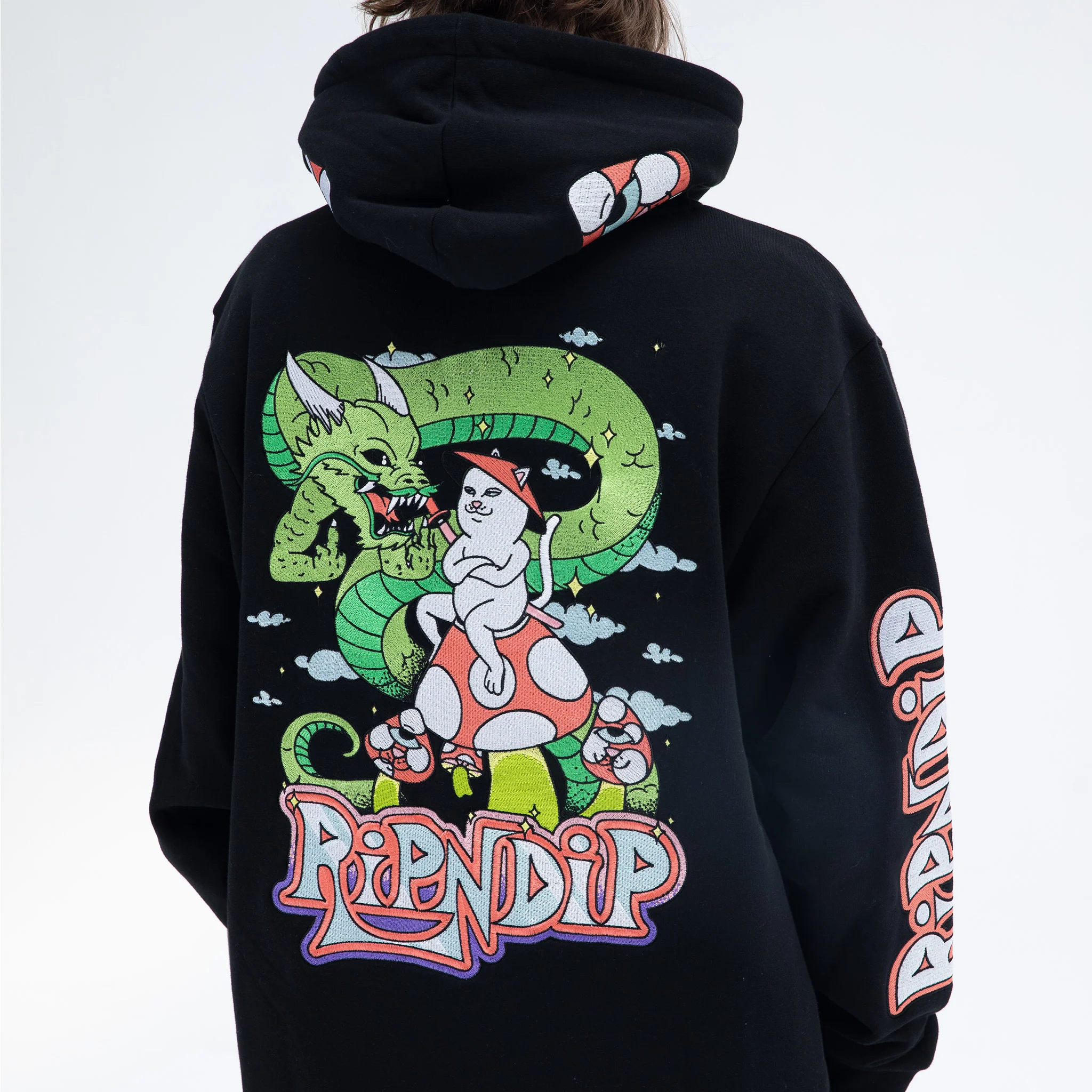 Sensai Embroidered Hoodie (Black) - Image 2